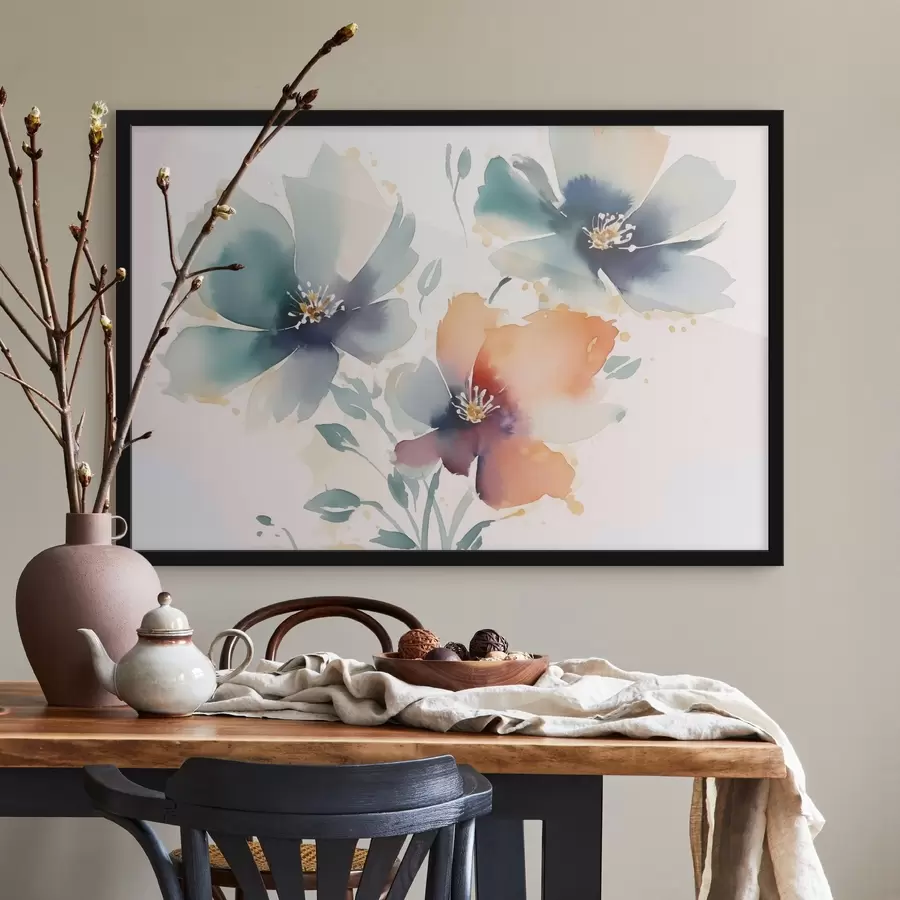 fototapet Flori imitație de acuarelă f44424