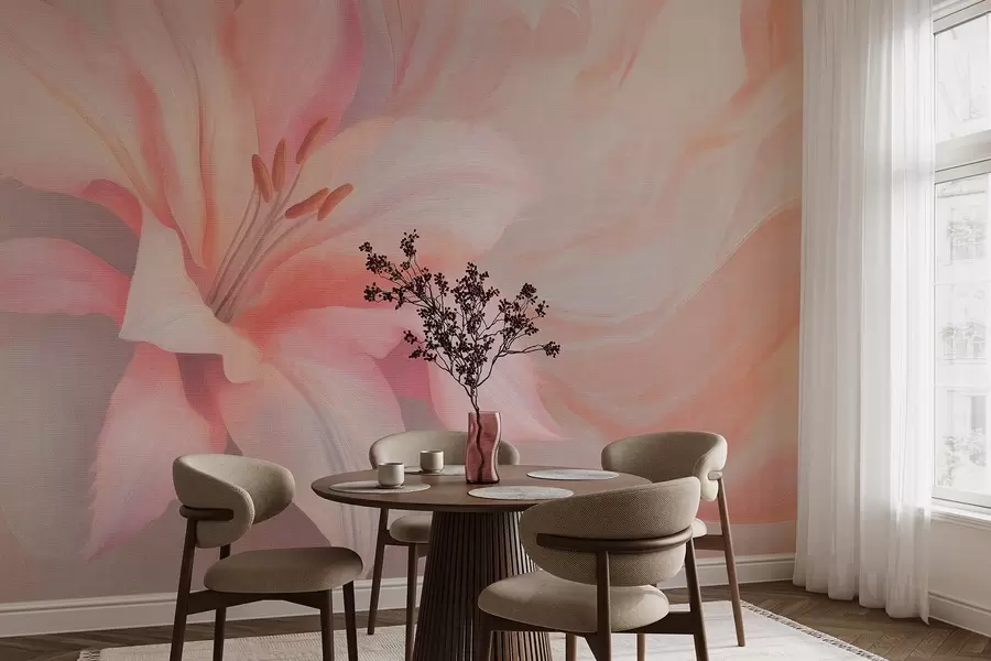 fototapet Lily floare fluid abstractizare, florale, desen colorat w04006