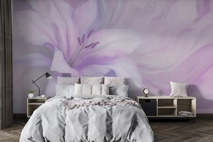 fototapet Lily floare fluid abstracție, florale, violet culori w04006v1