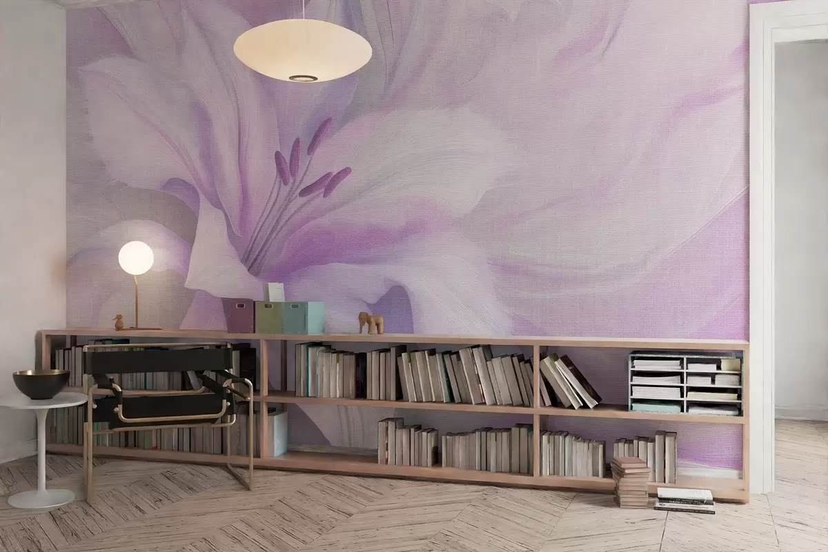 fototapet Lily floare fluid abstracție, florale, violet culori w04006v1