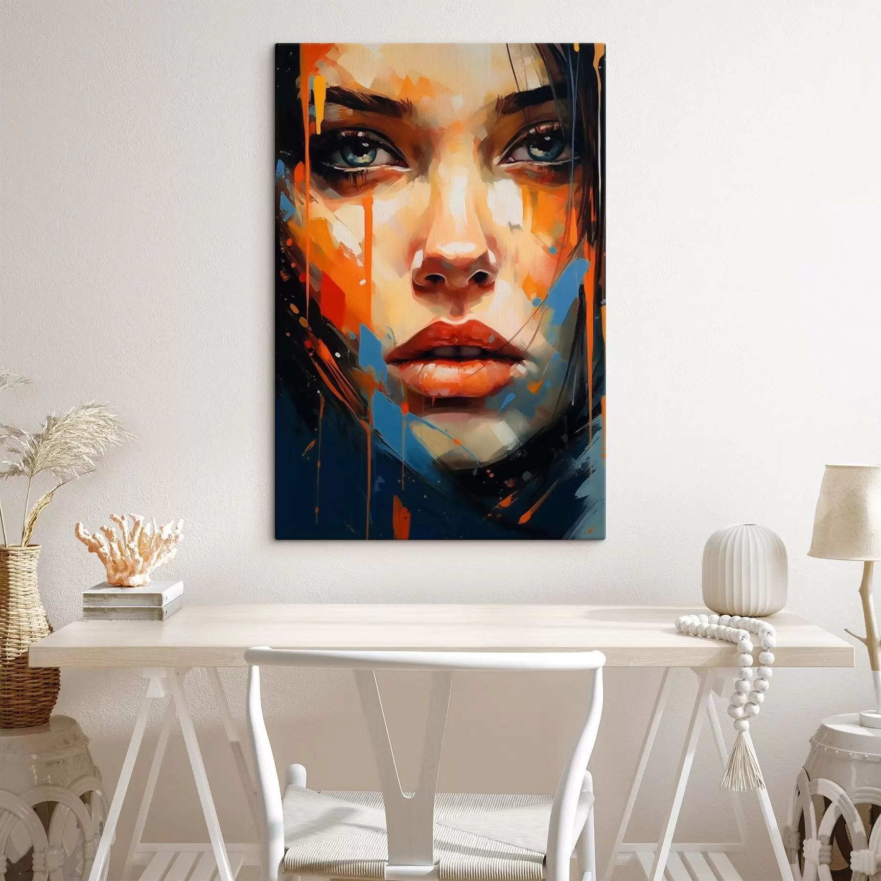 fototapet Fața femeii cu lovituri luminoase s44485