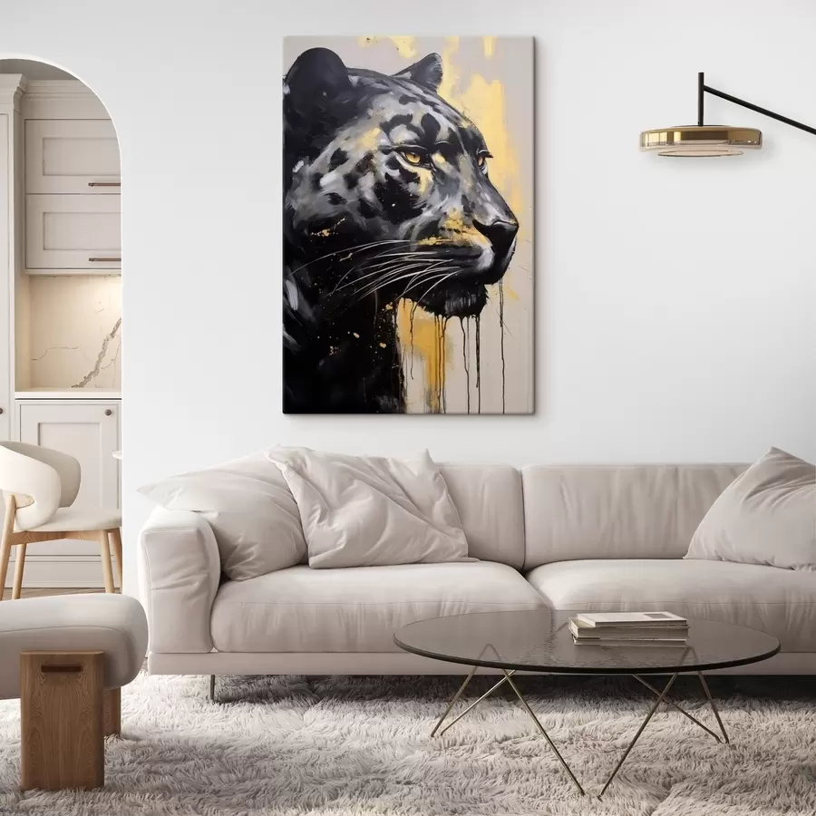 Tablouri Panteră neagră cu ochi galbeni s44493