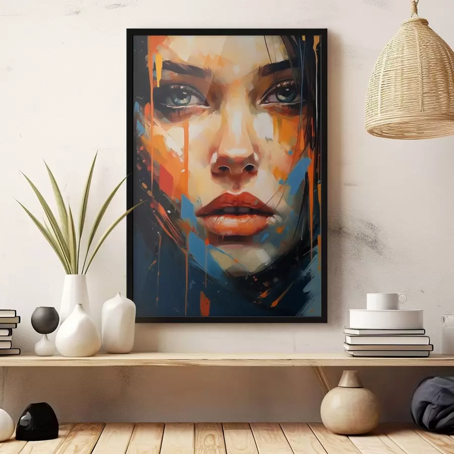 Tablouri Fața femeii cu lovituri luminoase f44485