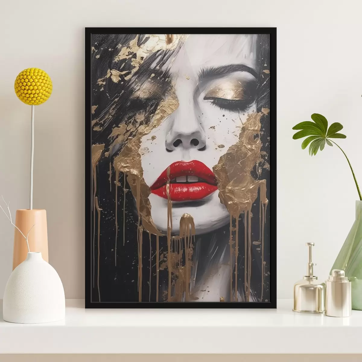 Poster Față cu buze roșii f44492