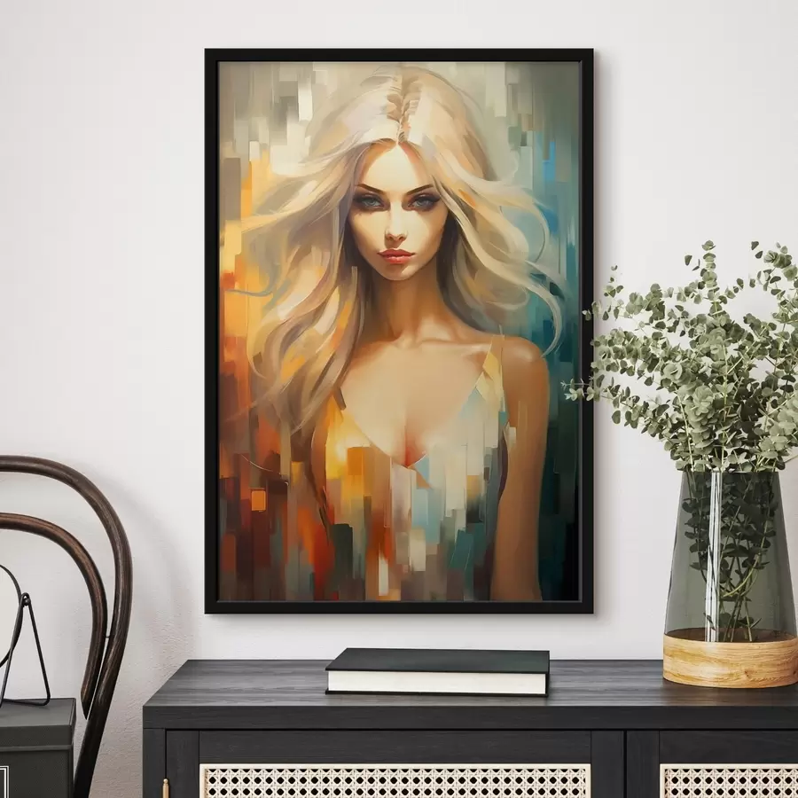 fototapet Fată pe un fundal colorat f44494