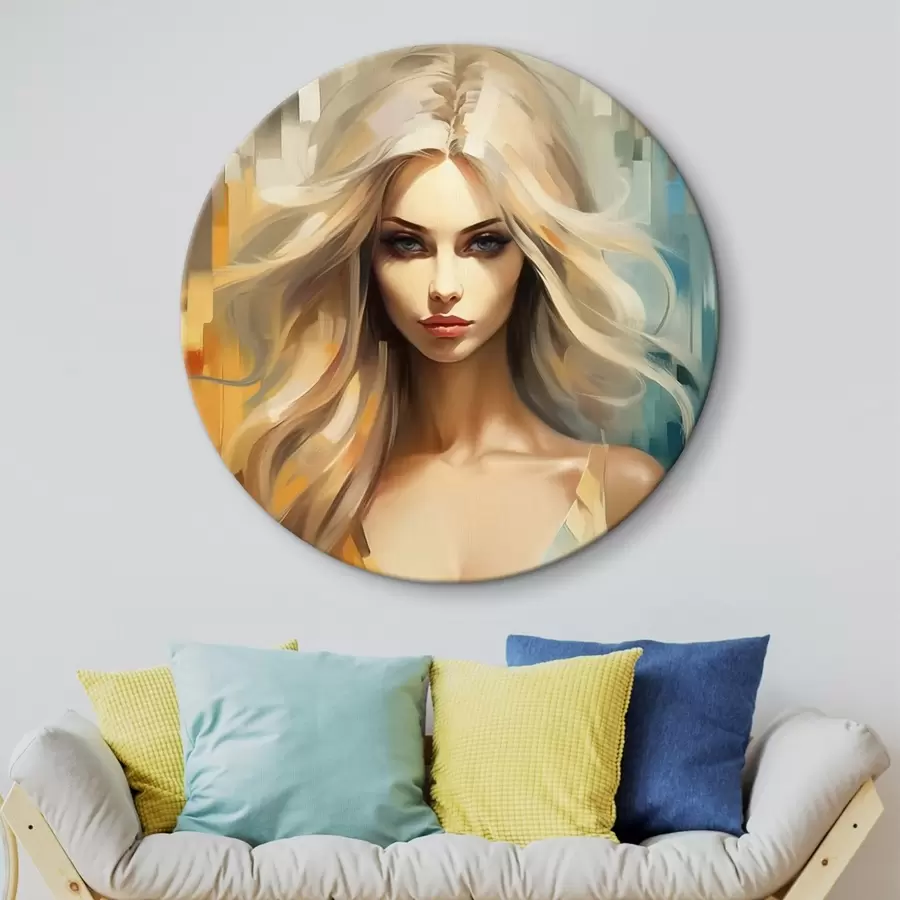 Tablouri Fată pe un fundal colorat r44494