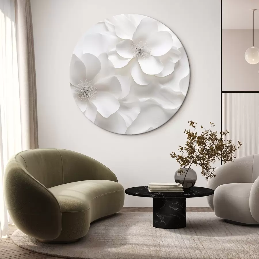 Tablouri Flori albe decorative cu petale delicate și stamine complicate r44406