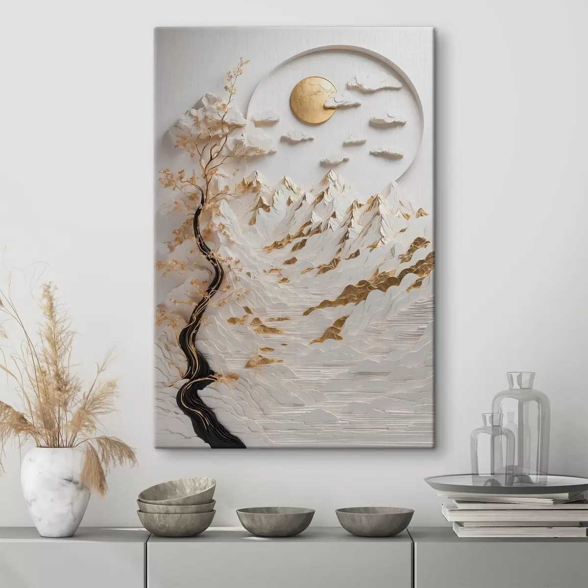 Tablouri Munți abstracți și soare s44428