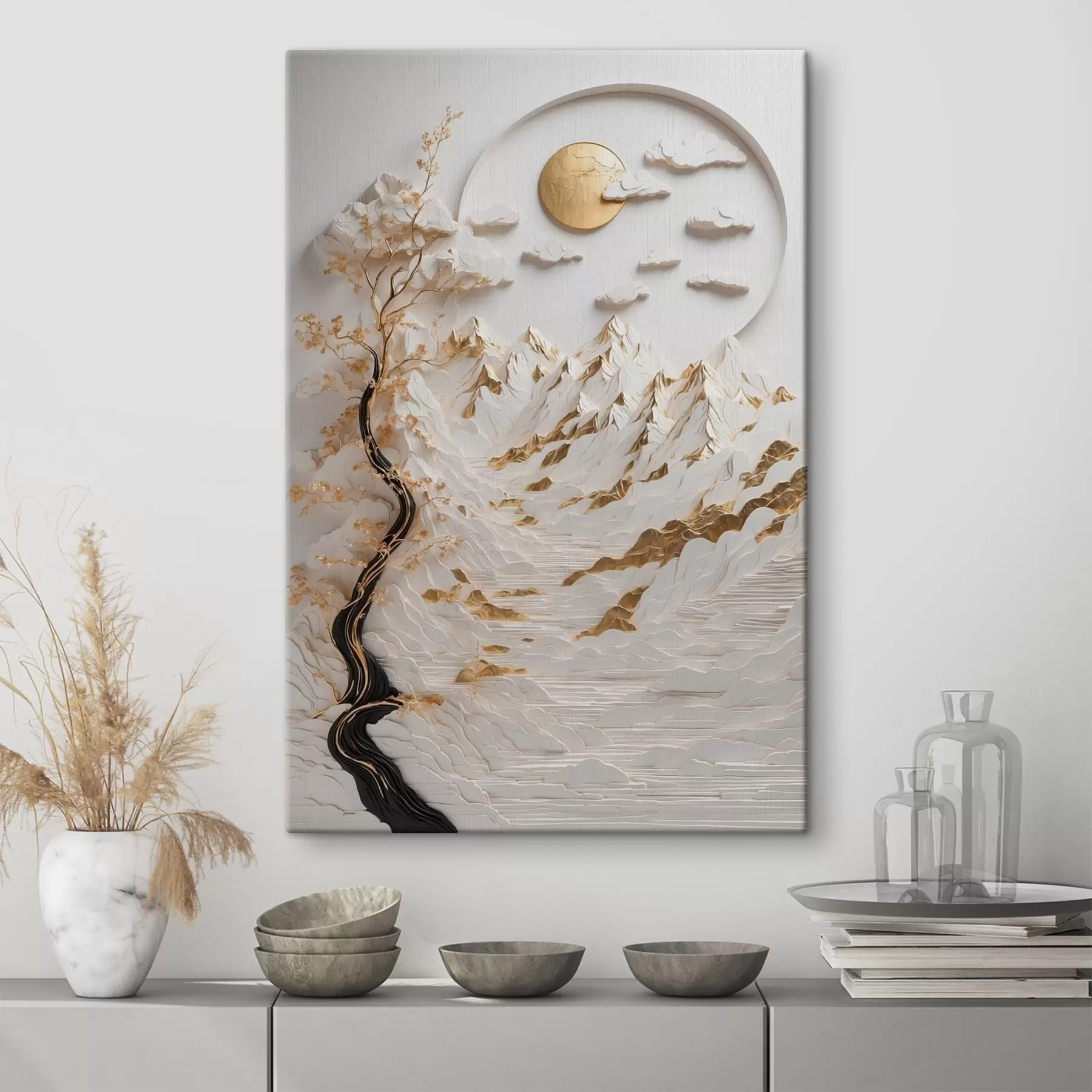 Tablouri Munți abstracți și soare s44428