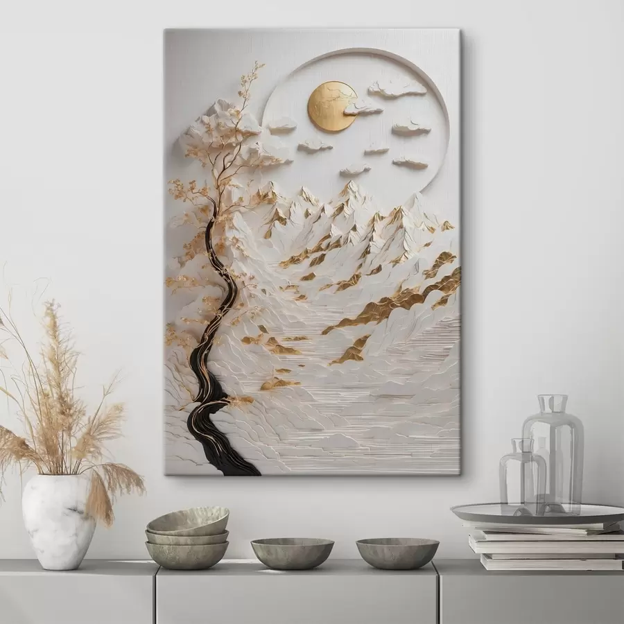 Tablouri Munți abstracți și soare s44428