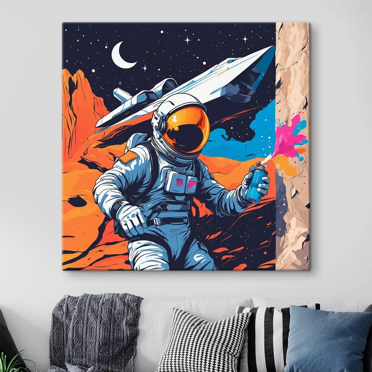 Tablouri Poster cu astronaut și navă s44434