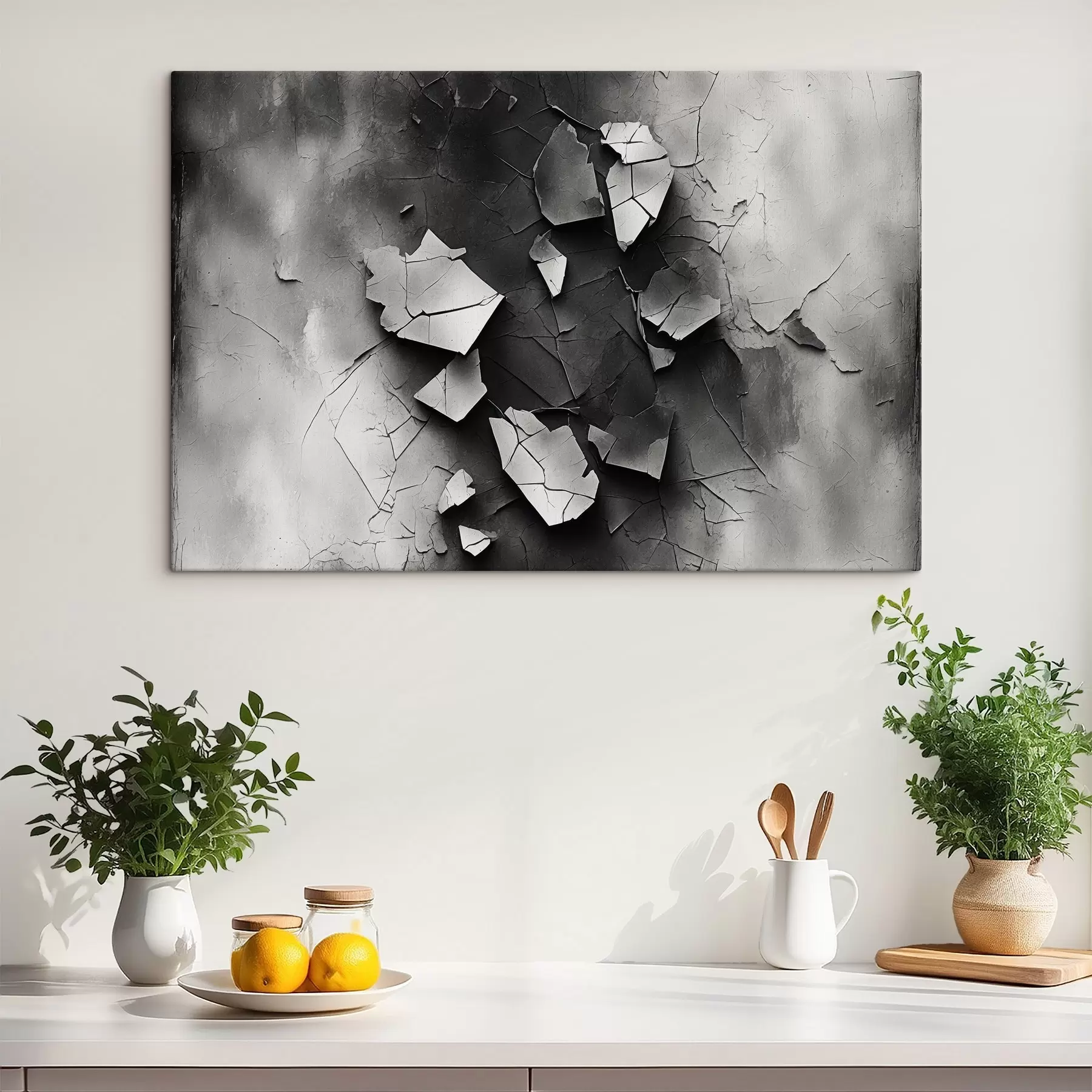 fototapet Negru și alb perete vechi s44450