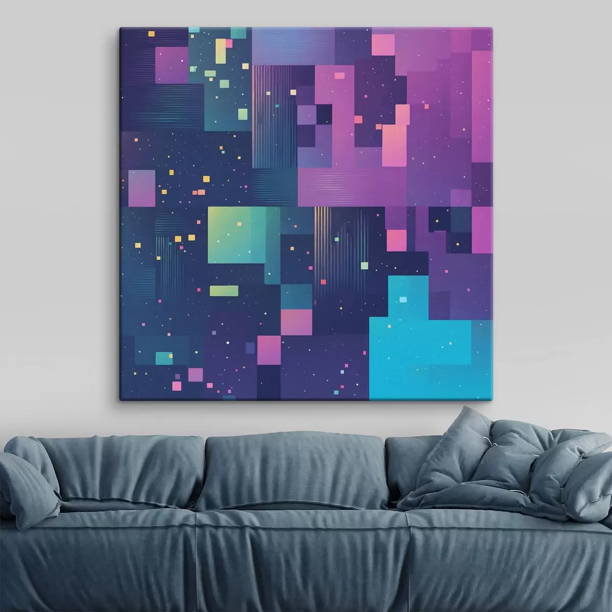 Tablouri Pictură abstractă cu figuri dreptunghiulare multicolore s44457