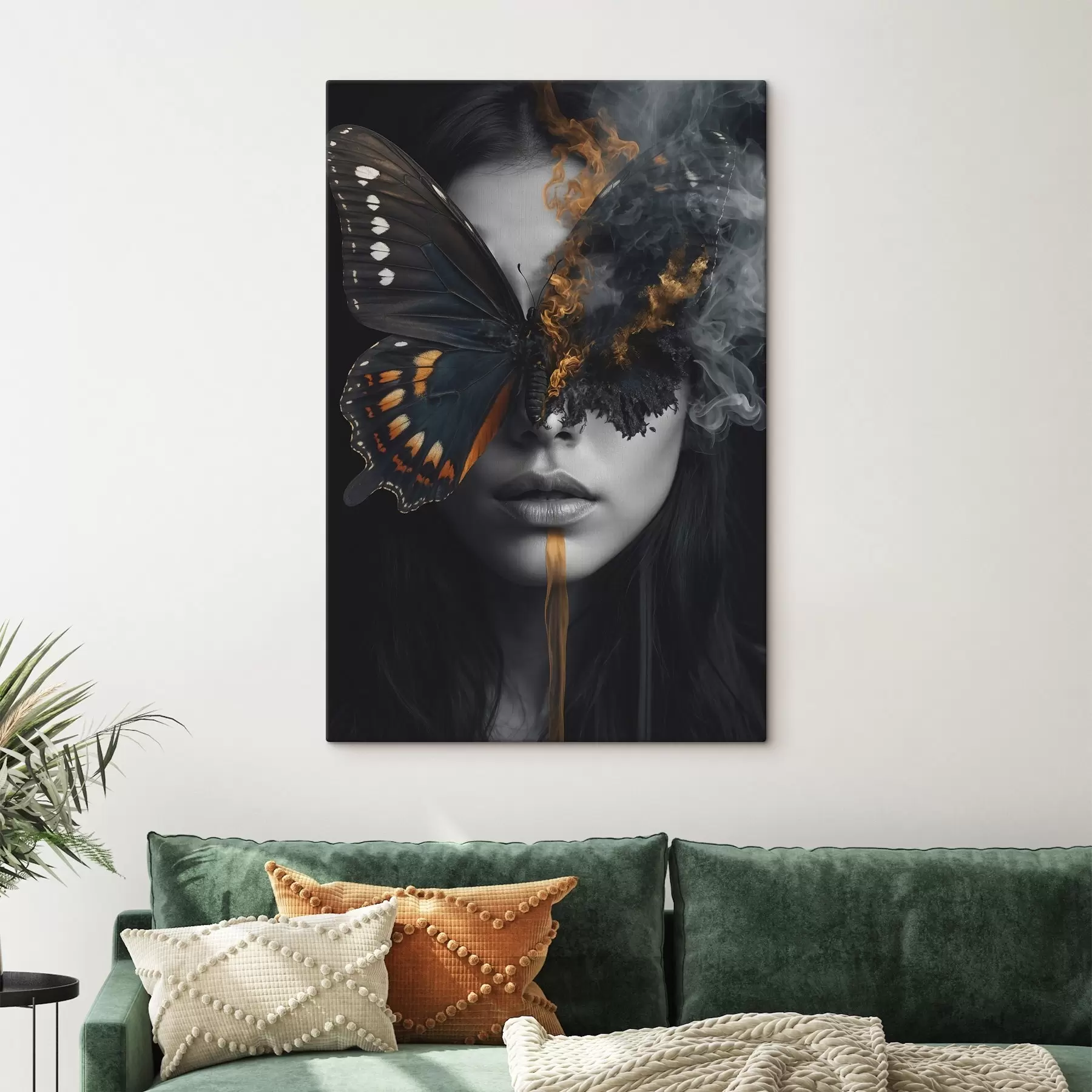 Tablouri Fluture arzător pe fața fetei s44468