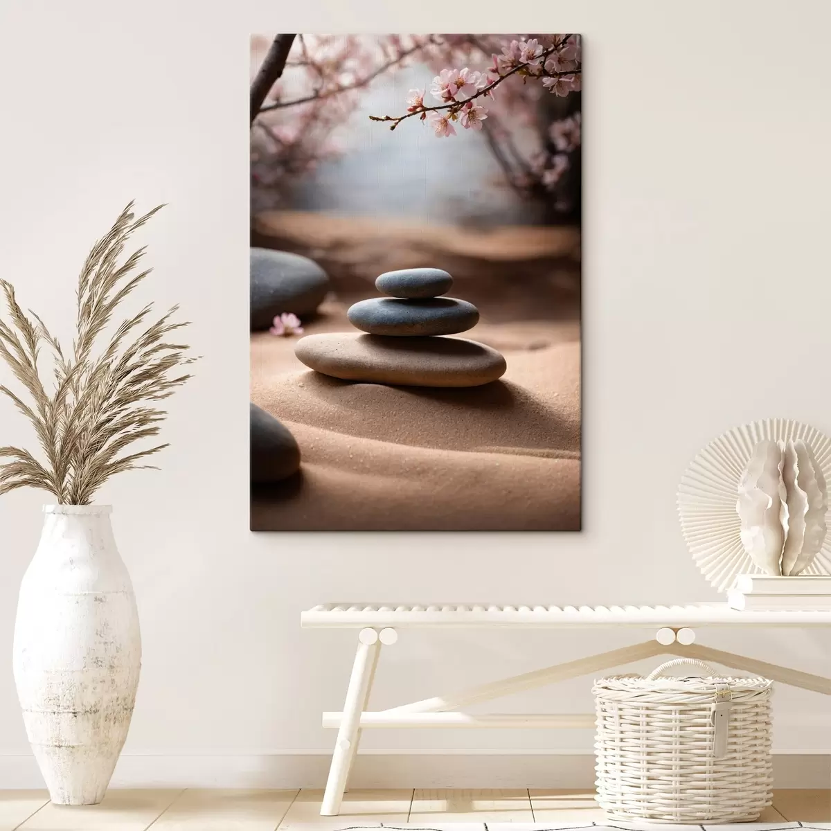 Tablouri Pietre pe nisip pe fundal încețoșat s44475