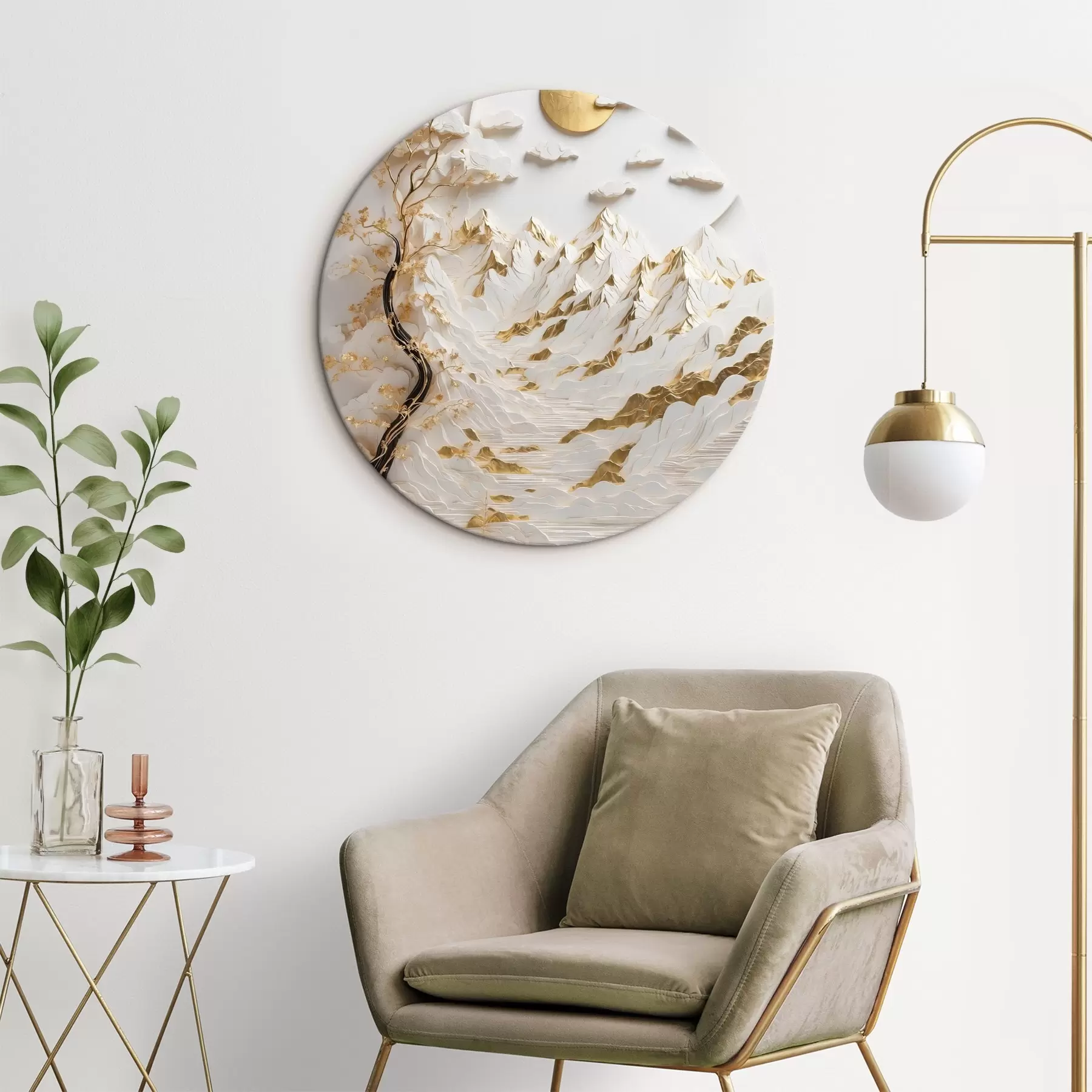 Tablouri Munți abstracți și soare r44428