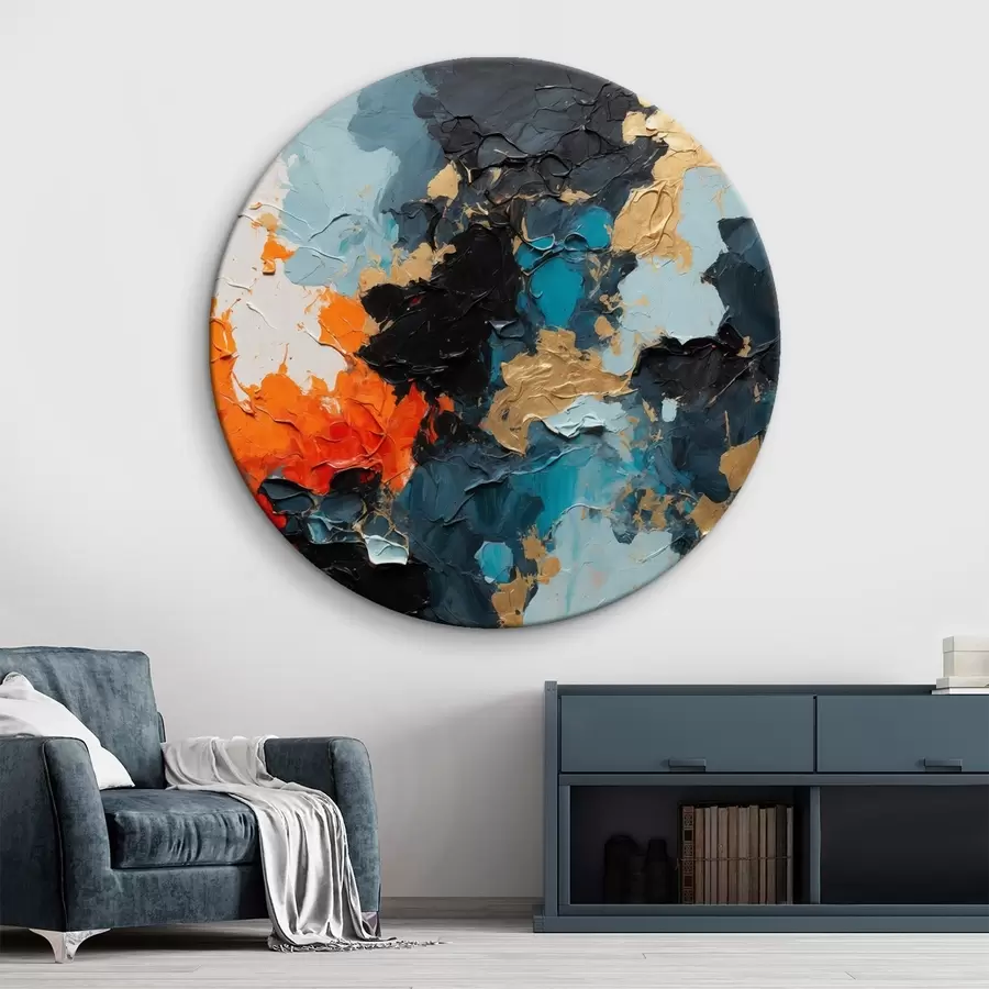 Tablouri Pictură abstractă în ulei multicoloră r44431