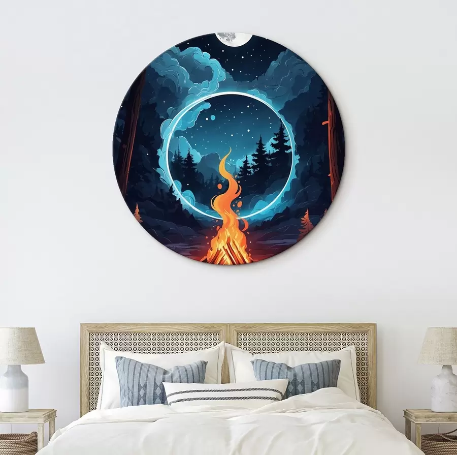 Tablouri Foc de tabără în pădurea de noapte r44436