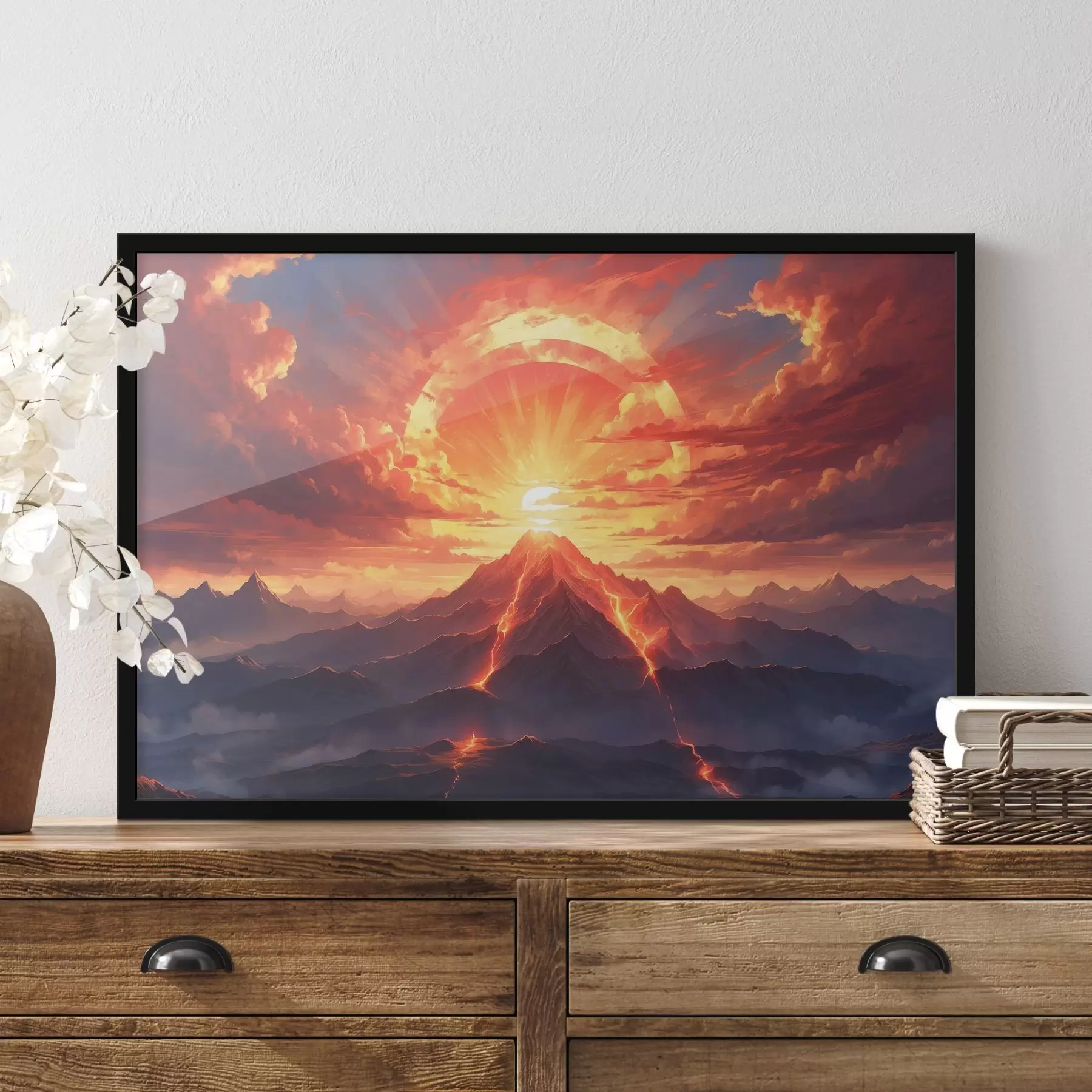 Tablouri Apus de soare lângă vulcan f44432