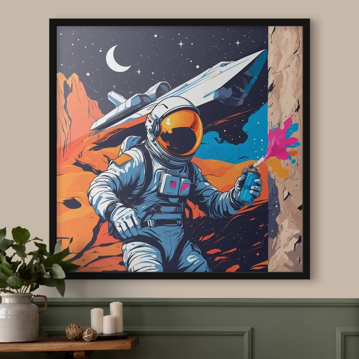 Poster Poster cu astronaut și navă f44434