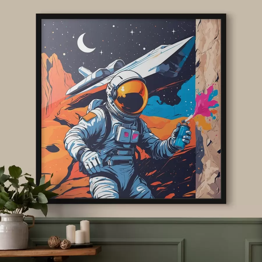 fototapet Poster cu astronaut și navă f44434