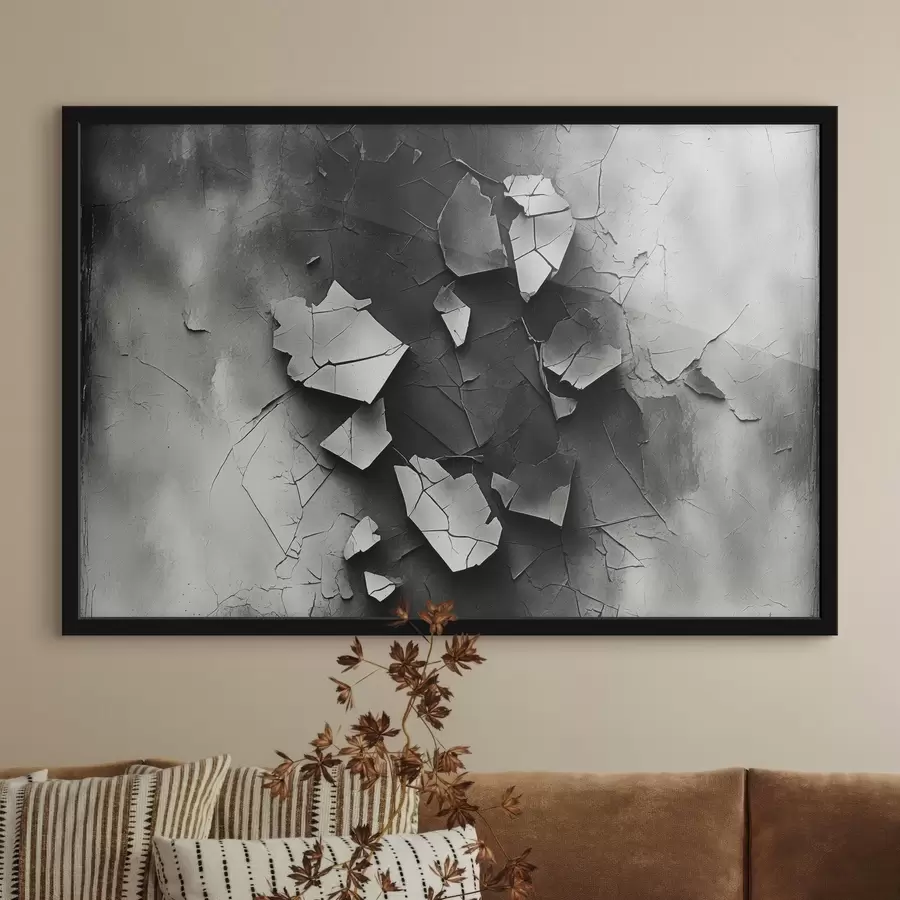 fototapet Negru și alb perete vechi f44450