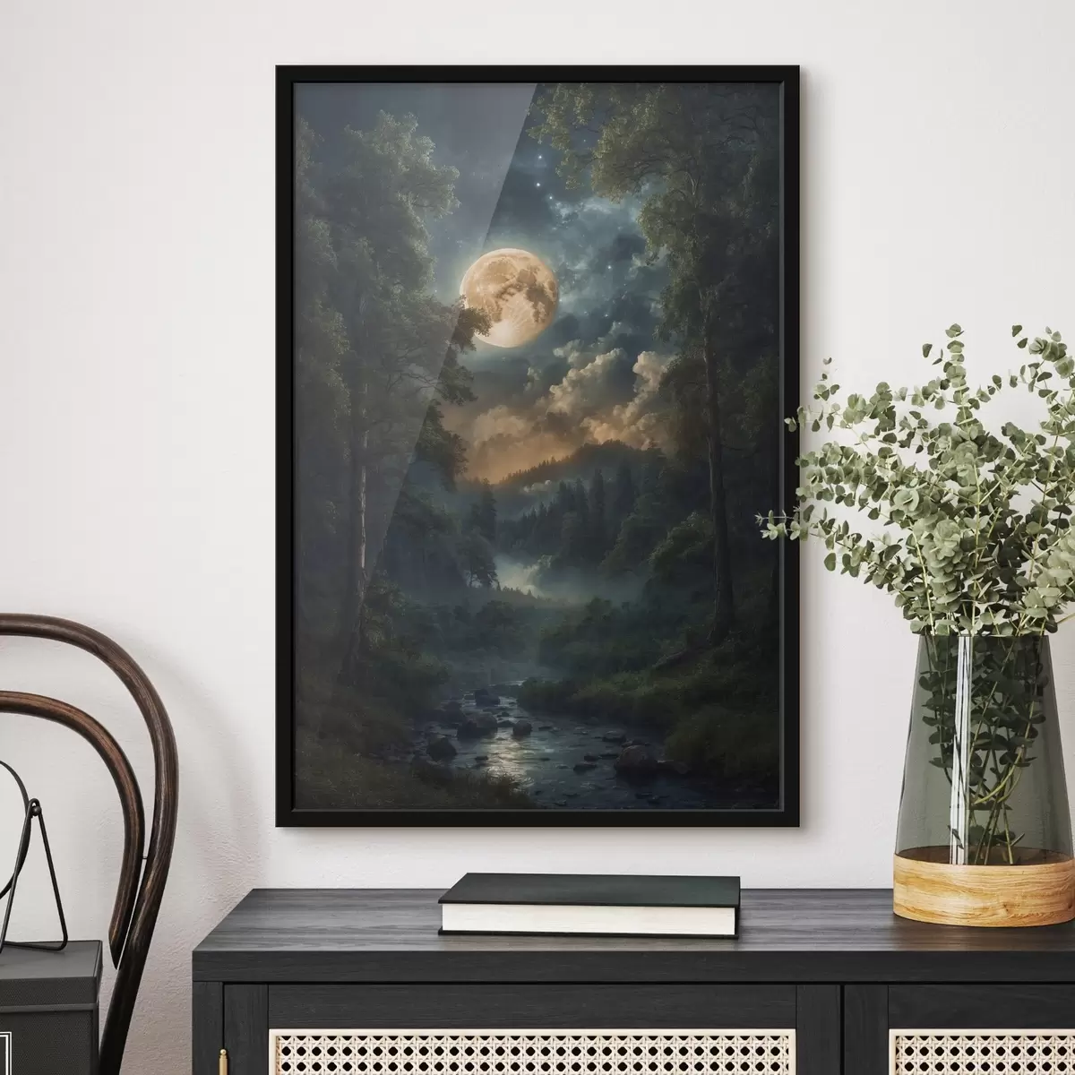Poster Lună plină în pădure f44454