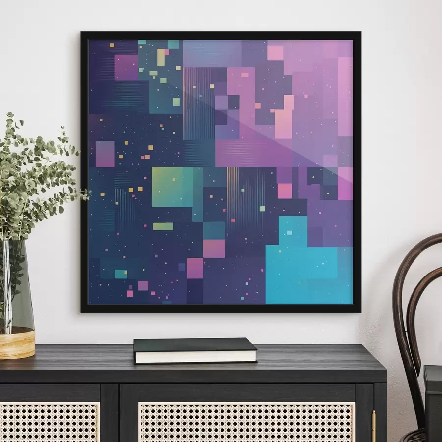 fototapet Pictură abstractă cu figuri dreptunghiulare multicolore f44457