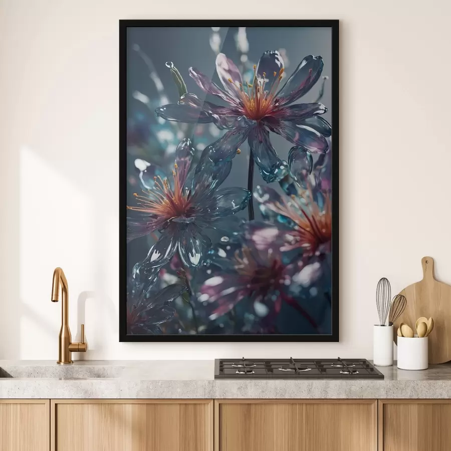 fototapet Flori transparente pe fundal încețoșat f44469