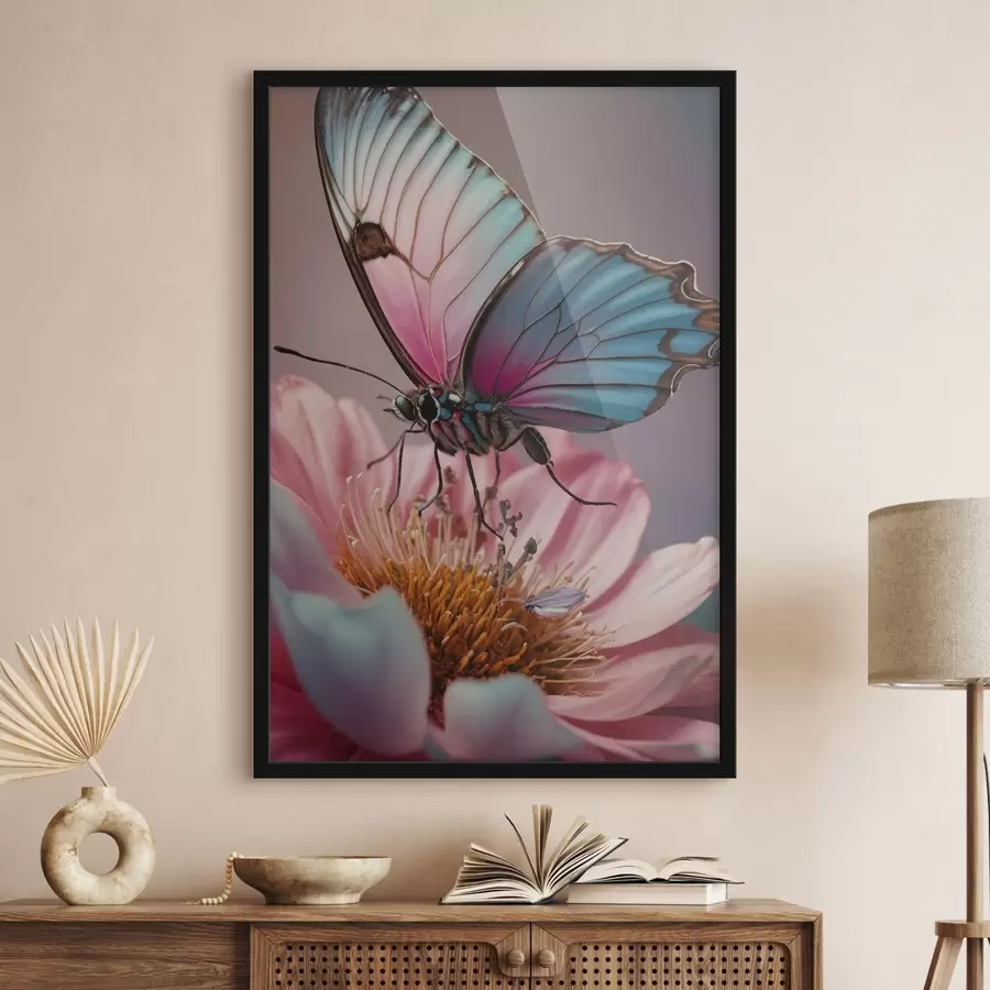 Tablouri Fluturele stă pe o floare f44470