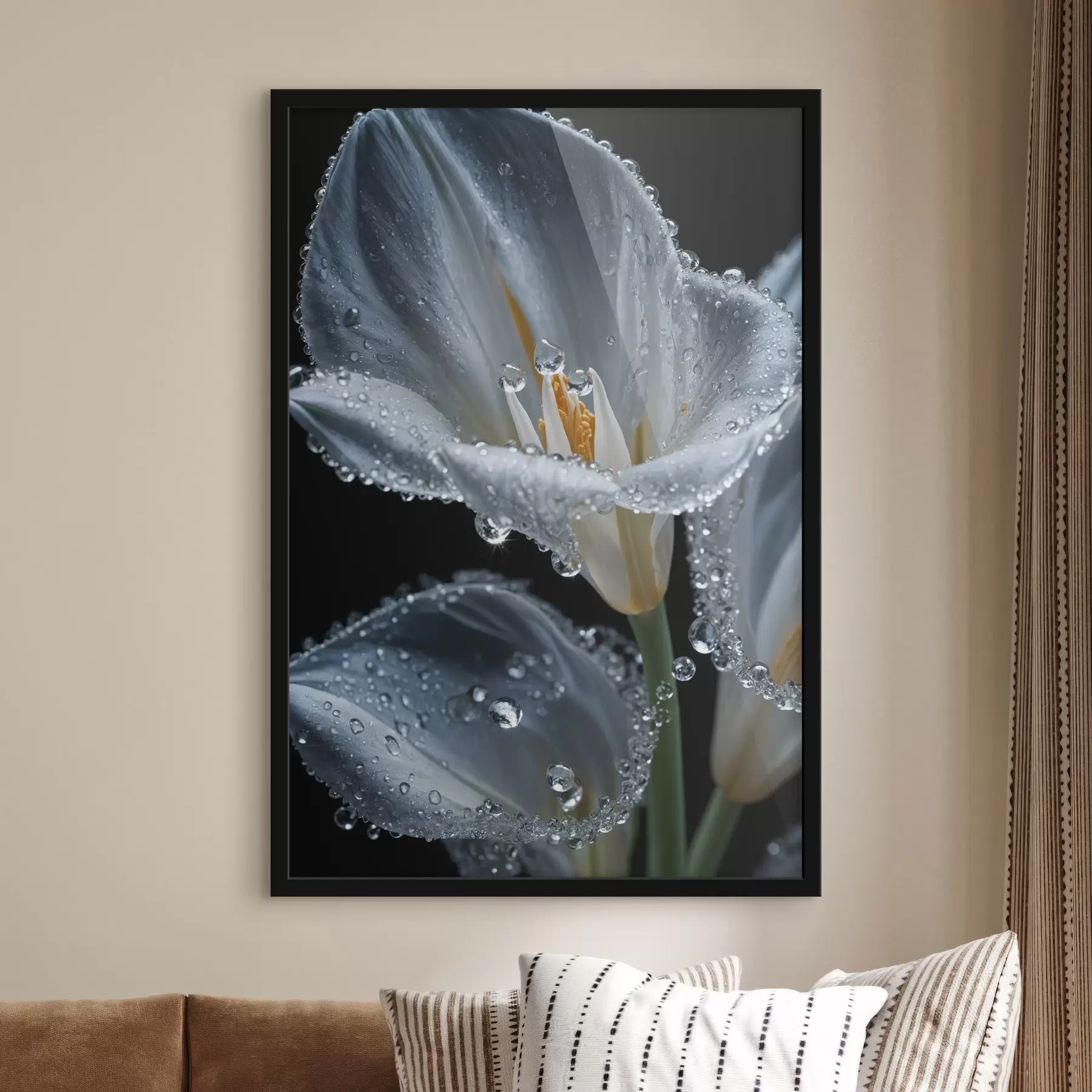 fototapet Floare transparentă pe fundal negru f44479