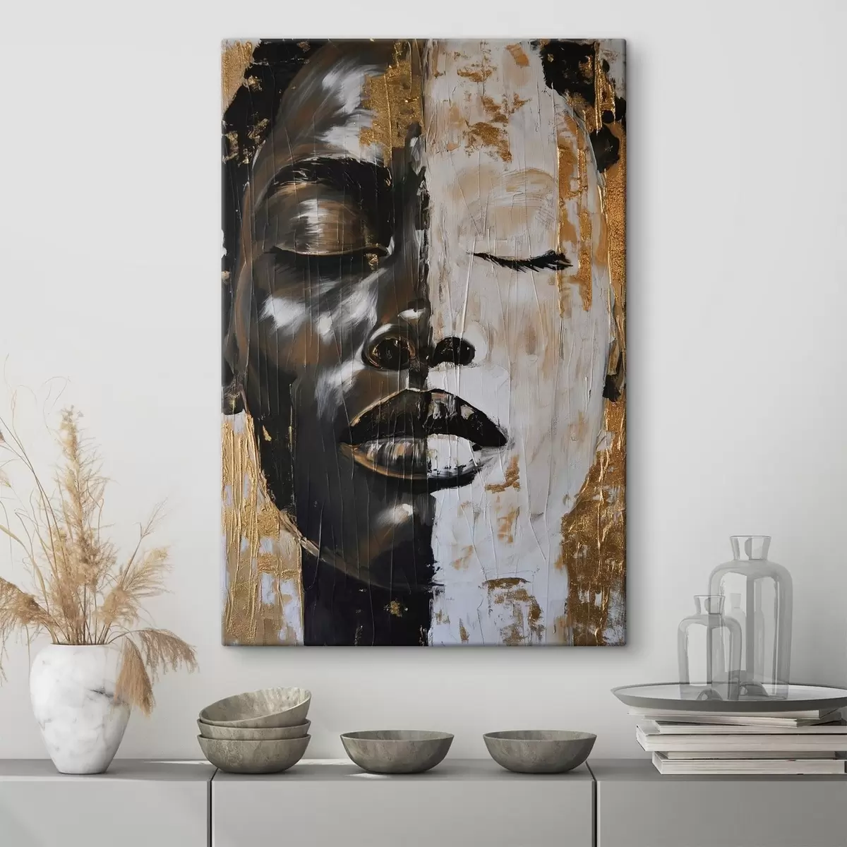 Tablouri Portret abstract imitație de pictură s44514