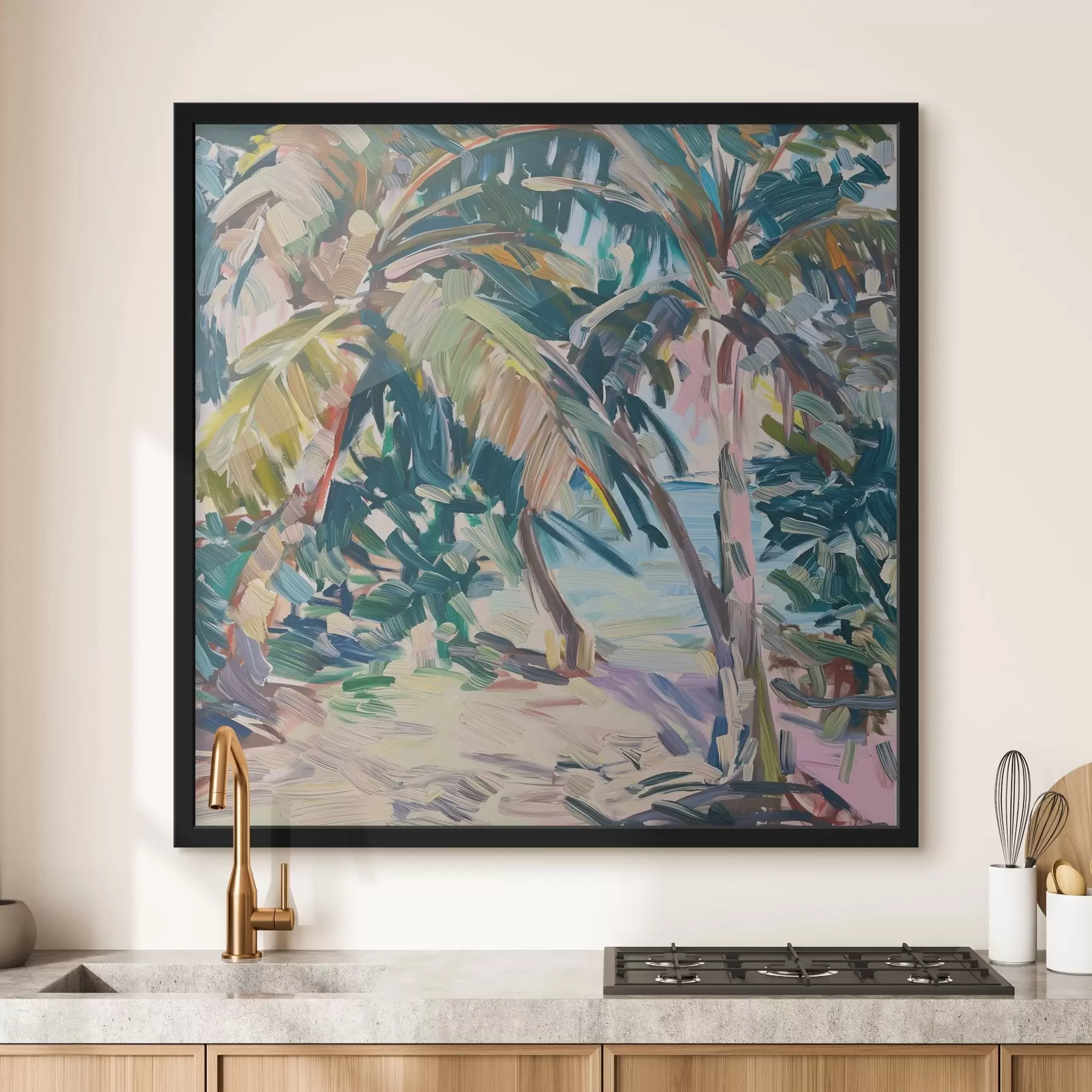 Tablouri Palmieri abstracție, imitație de lovituri de perie f44513