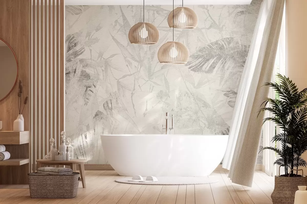 fototapet Abstracție florală în stil grunge cu imitație de abraziune w03926