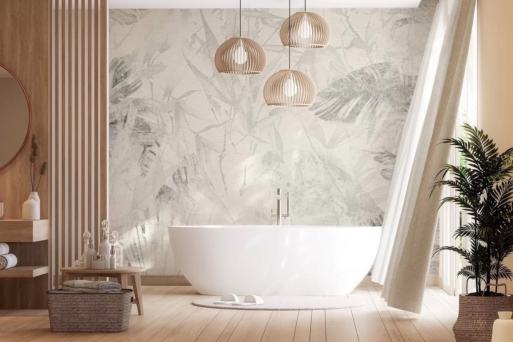 fototapet Abstracție florală în stil grunge cu imitație de abraziune w03926