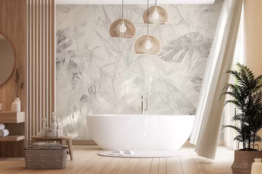 fototapet Abstracție florală în stil grunge cu imitație de abraziune w03926