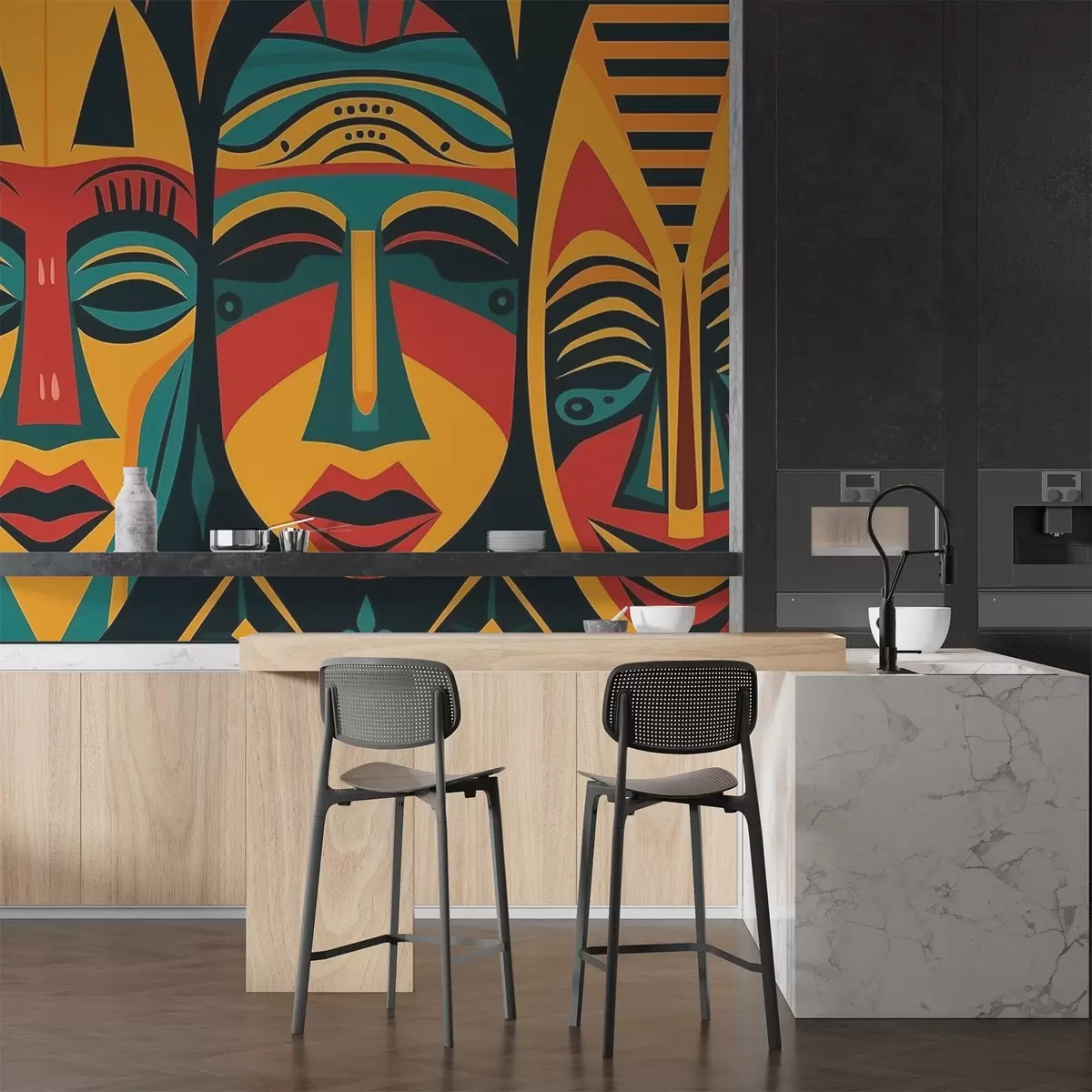 fototapet Măști africane w04043v2