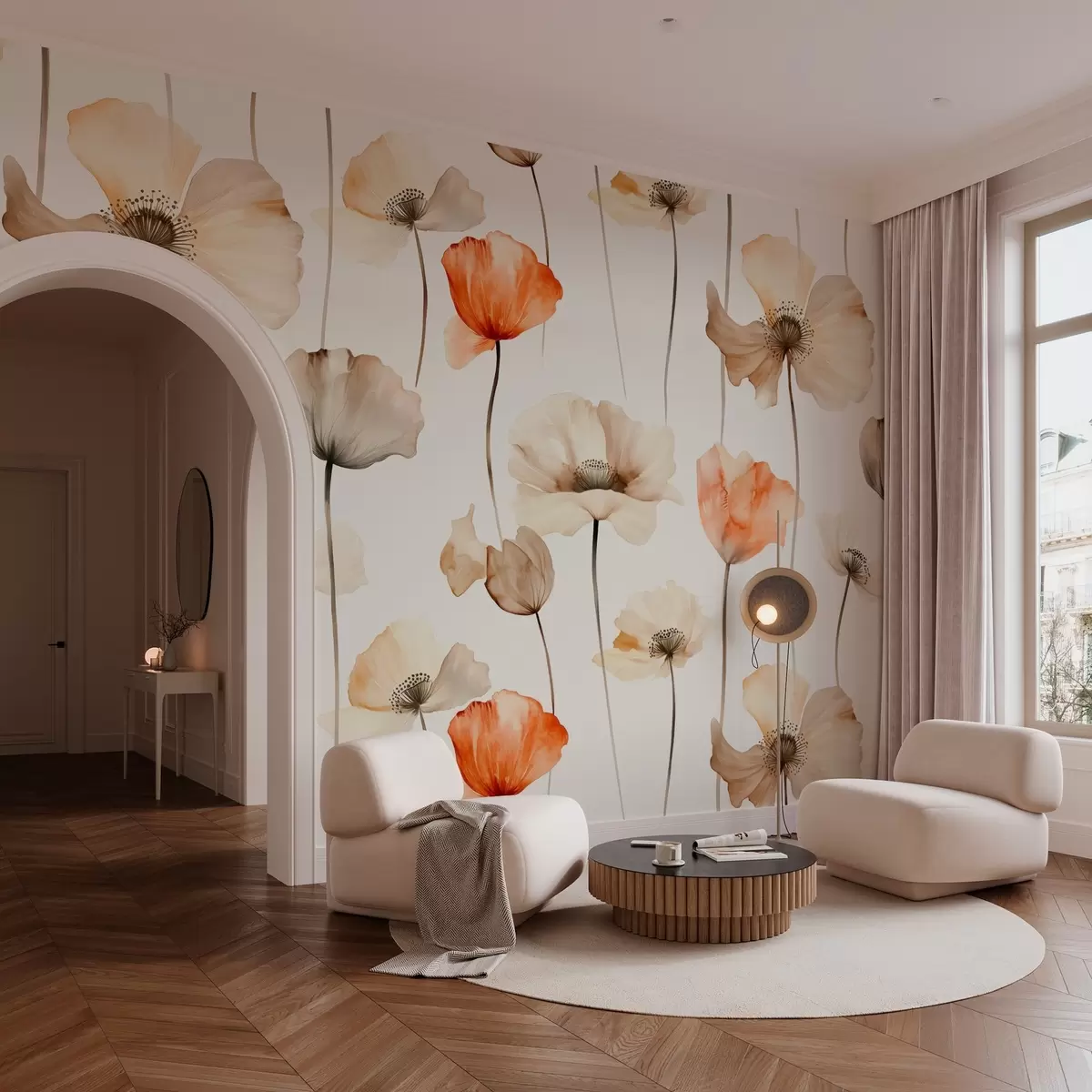 fototapet maci creți în stil acuarelă w04031