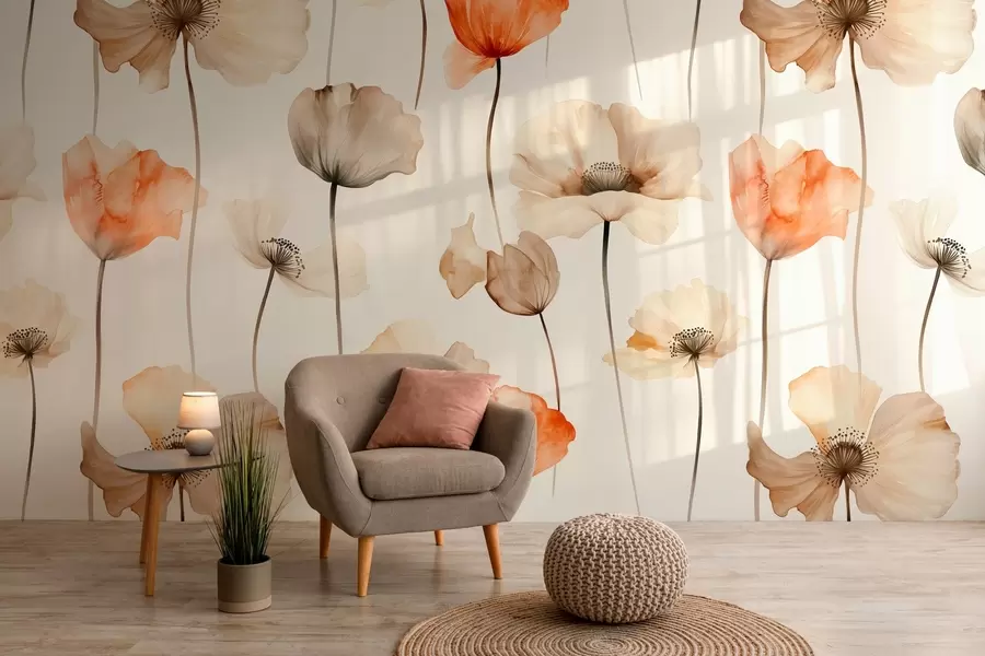 fototapet maci creți în stil acuarelă w04031