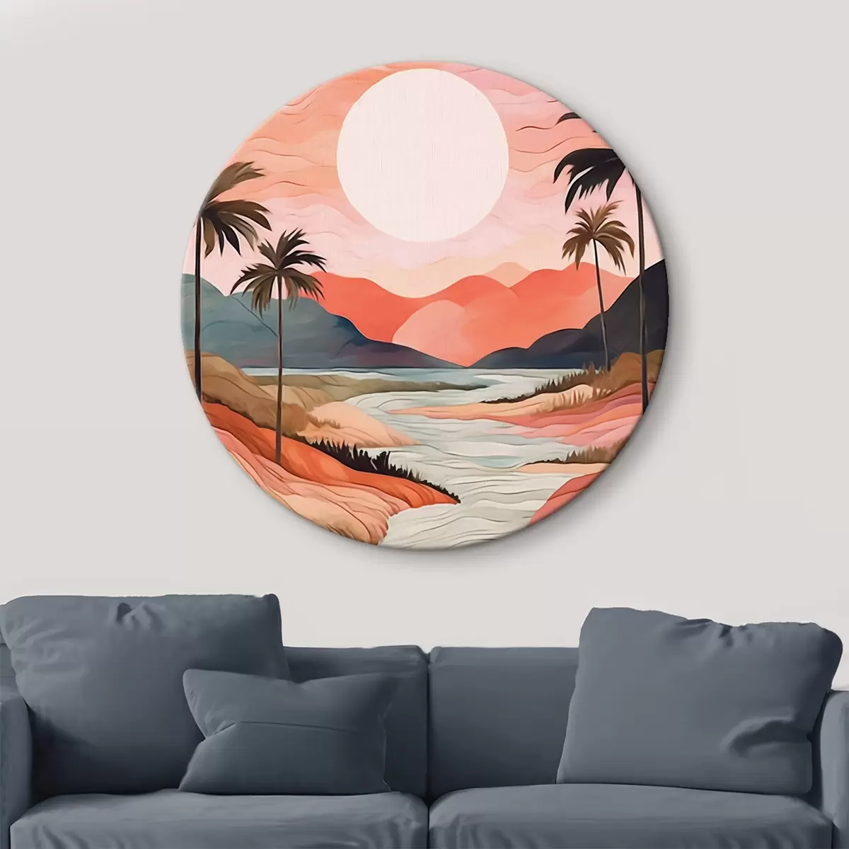 Picturi rotunde Peisaj cu râu r44568