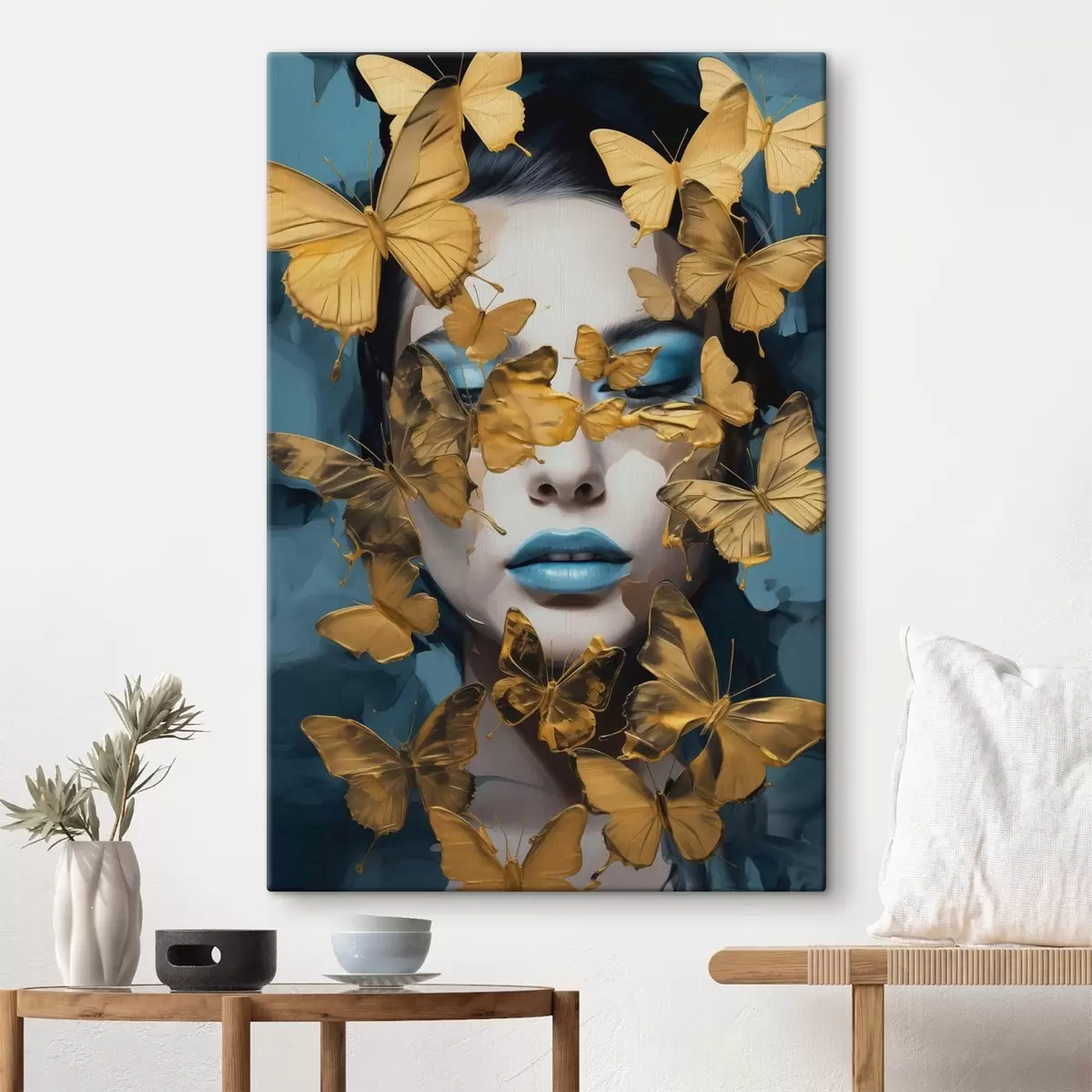 Tablouri Portret de fată cu fluturi s44583