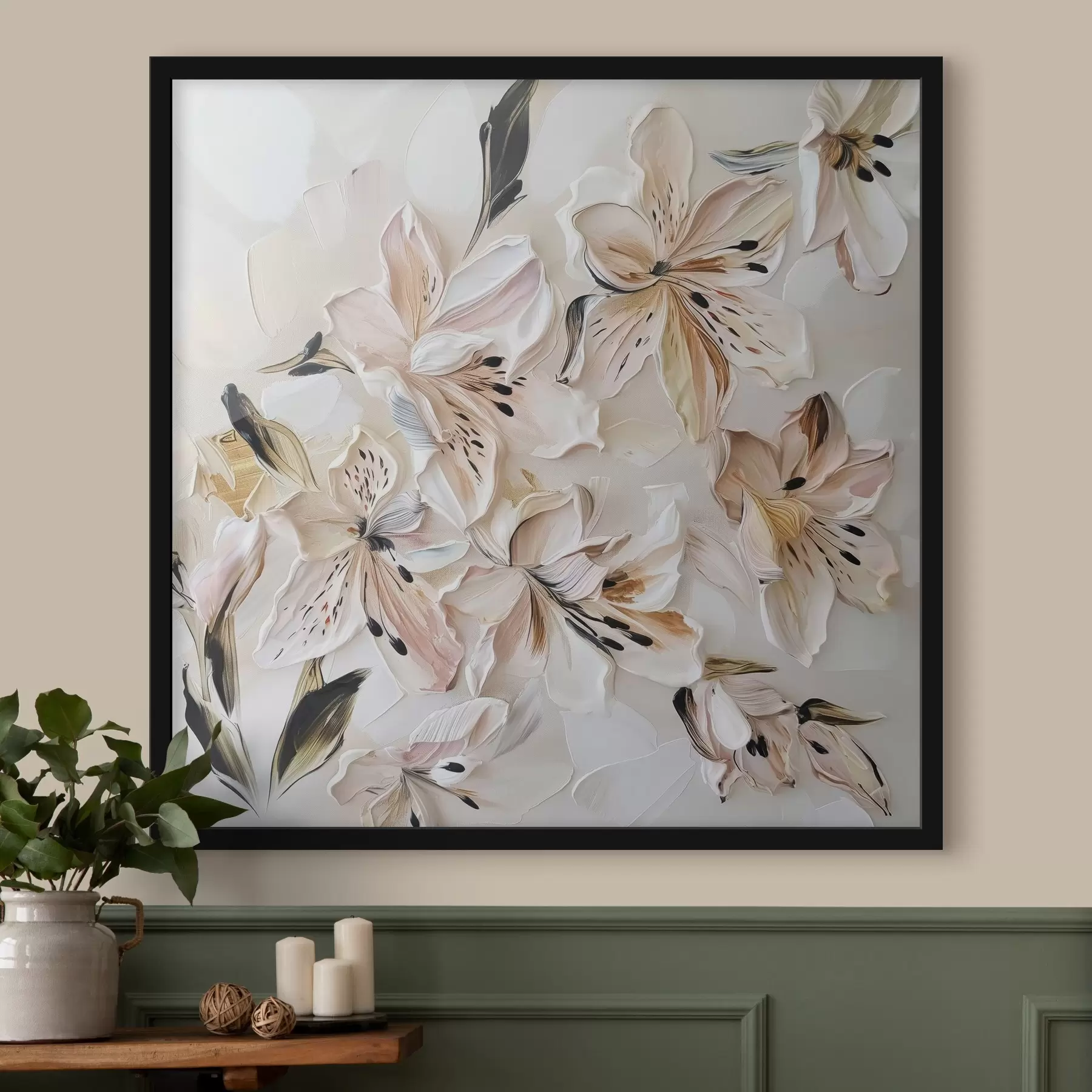 fototapet Pictura imitație flori delicate f44588