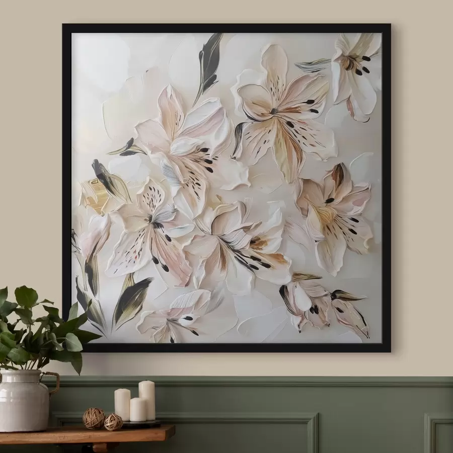 fototapet Pictura imitație flori delicate f44588