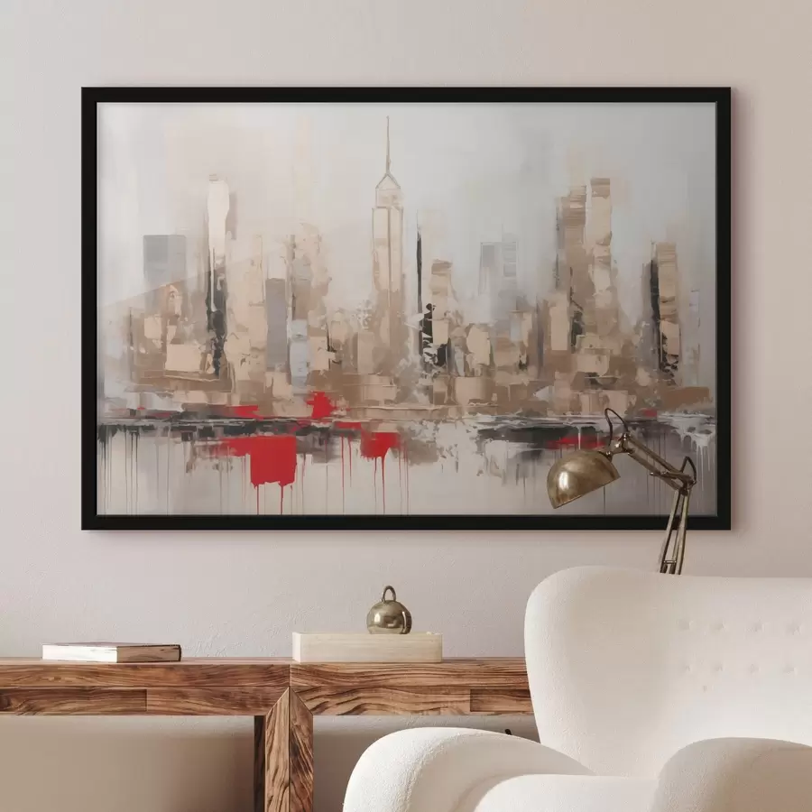 fototapet Pictura abstractă de imitație a orașului f44597