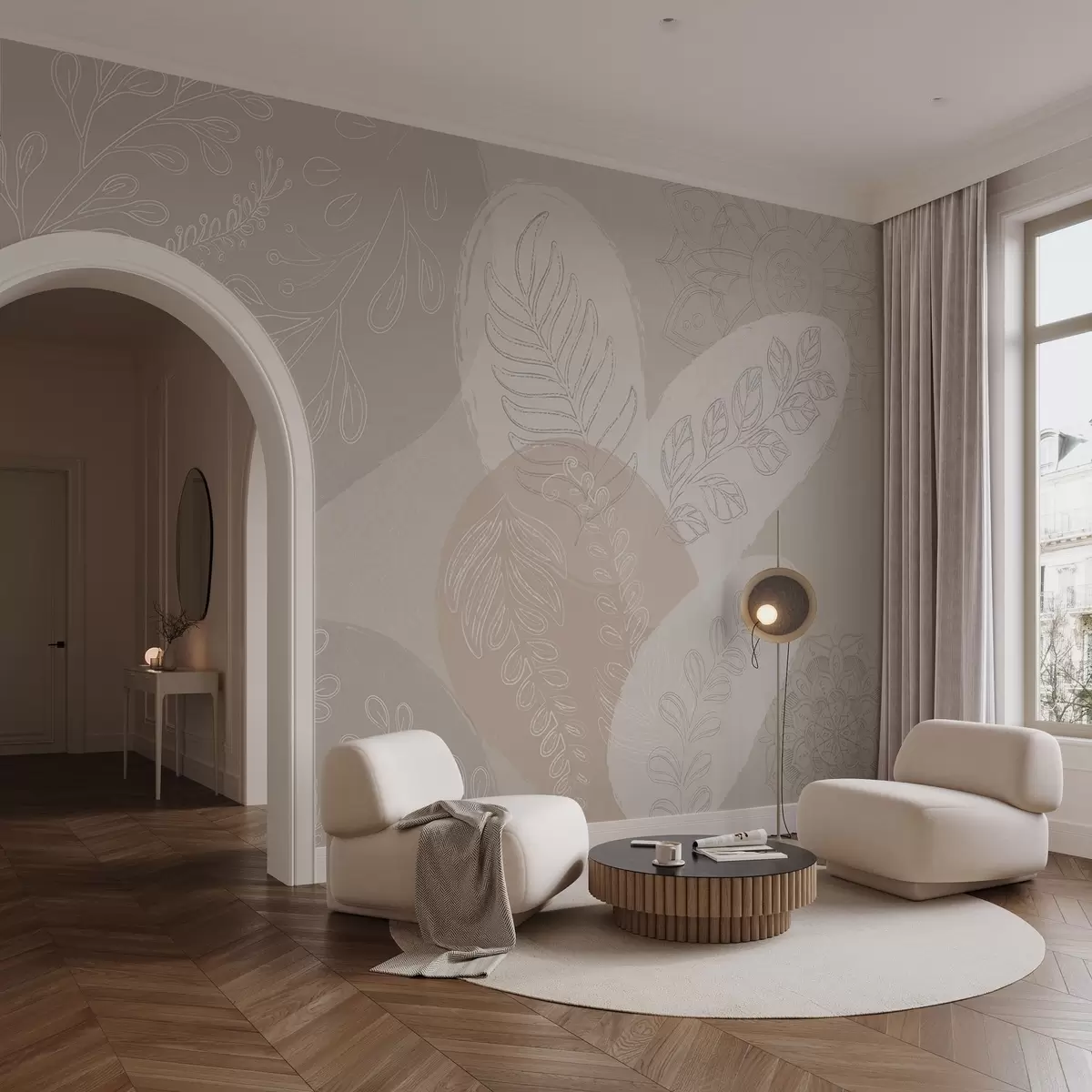 fototapet Botanică vector design în stil boho w04057