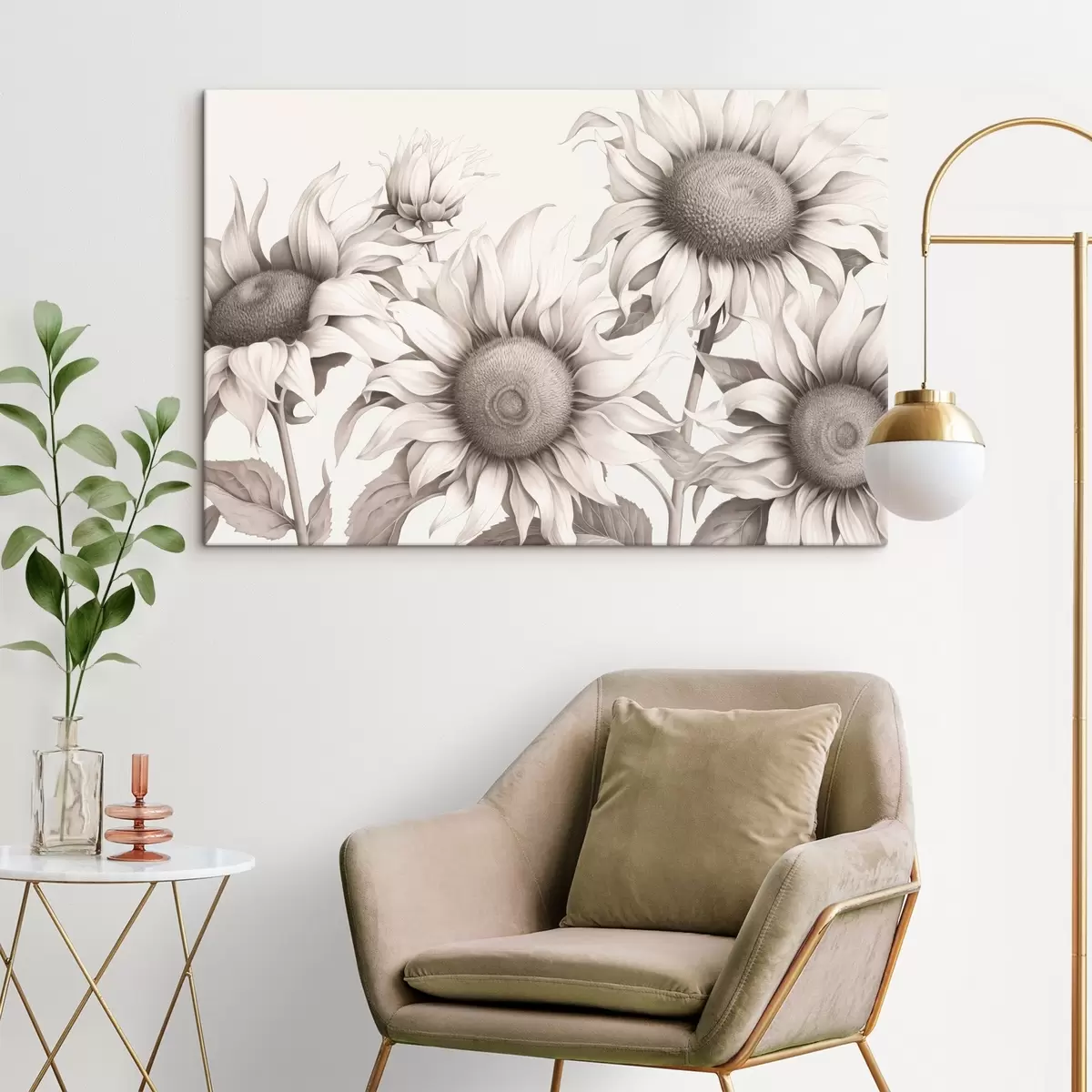 Tablouri Floarea-soarelui, stil grafic s44626