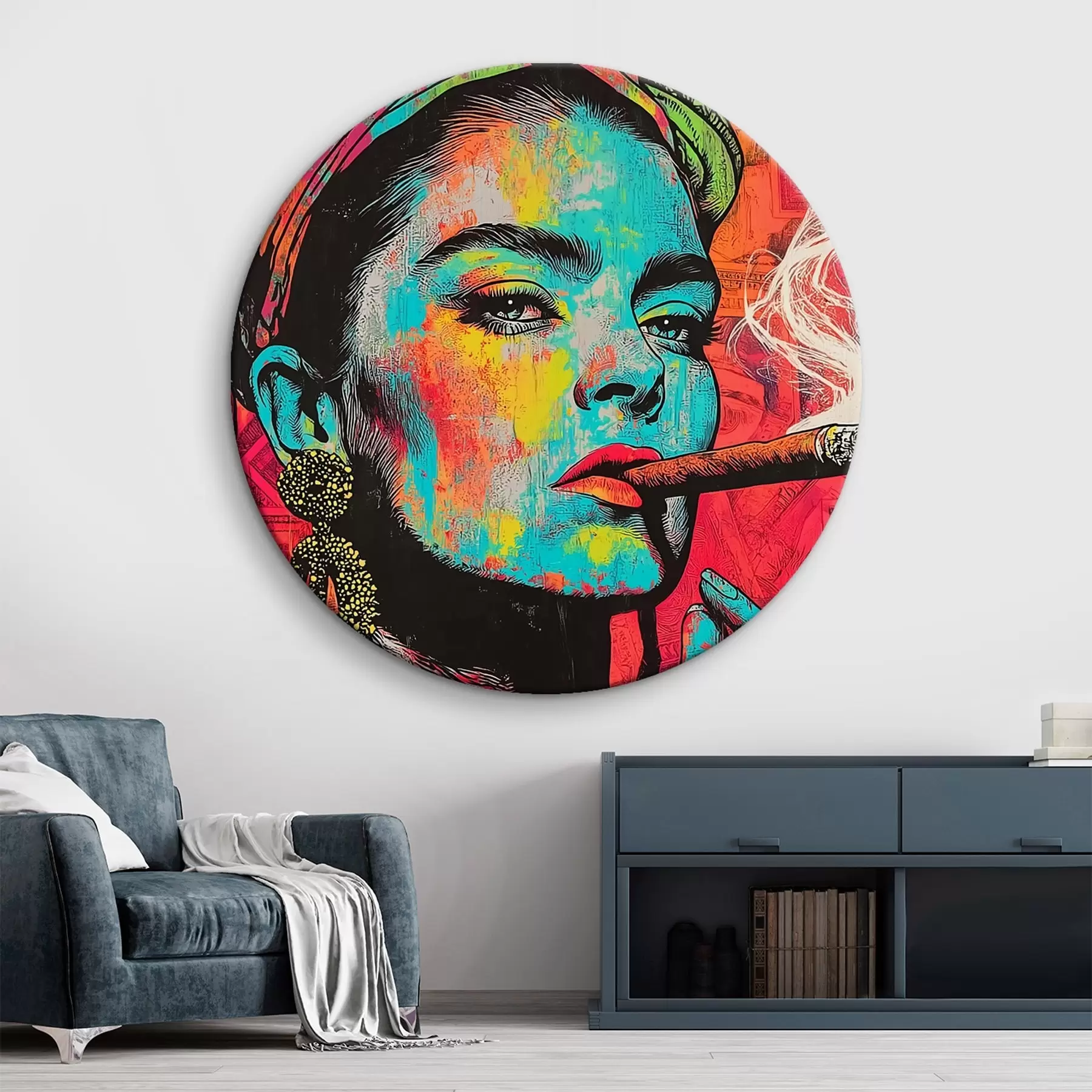 Tablouri Fată cu trabuc, stil pop art r44625