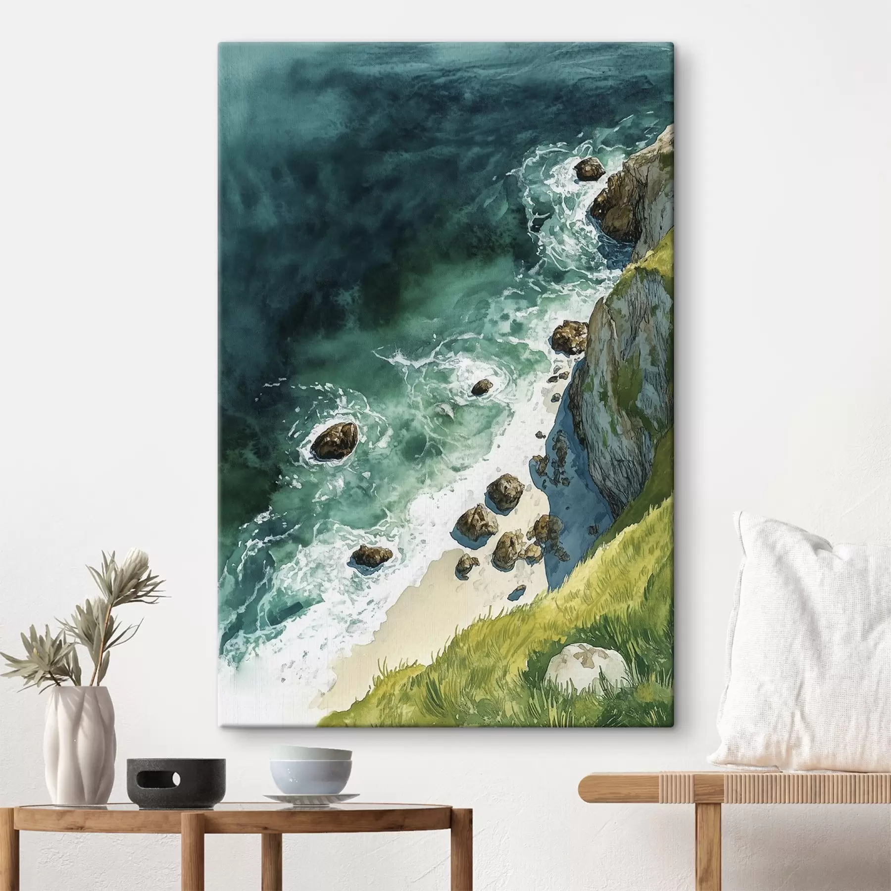 Tablouri Apă acvamarin, ocean, stânci, Portugalia s44617