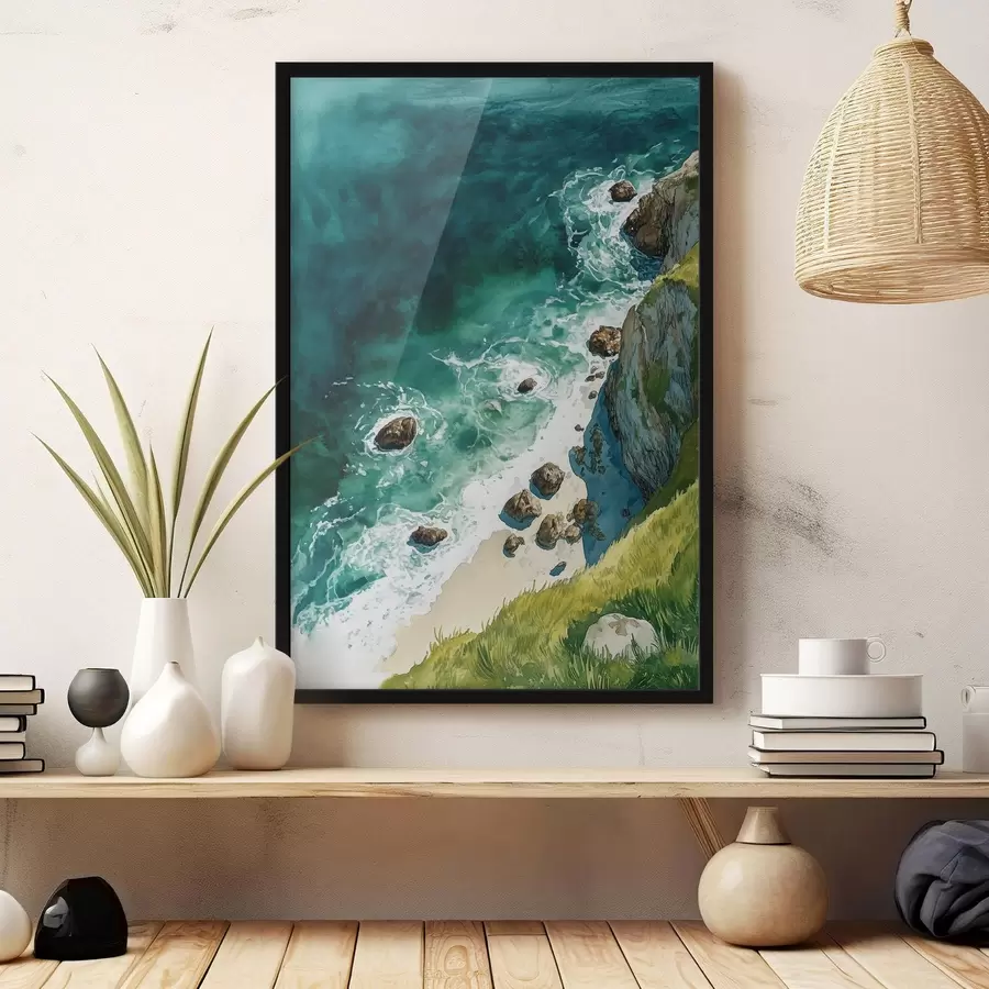 fototapet Apă acvamarin, ocean, stânci, Portugalia f44617