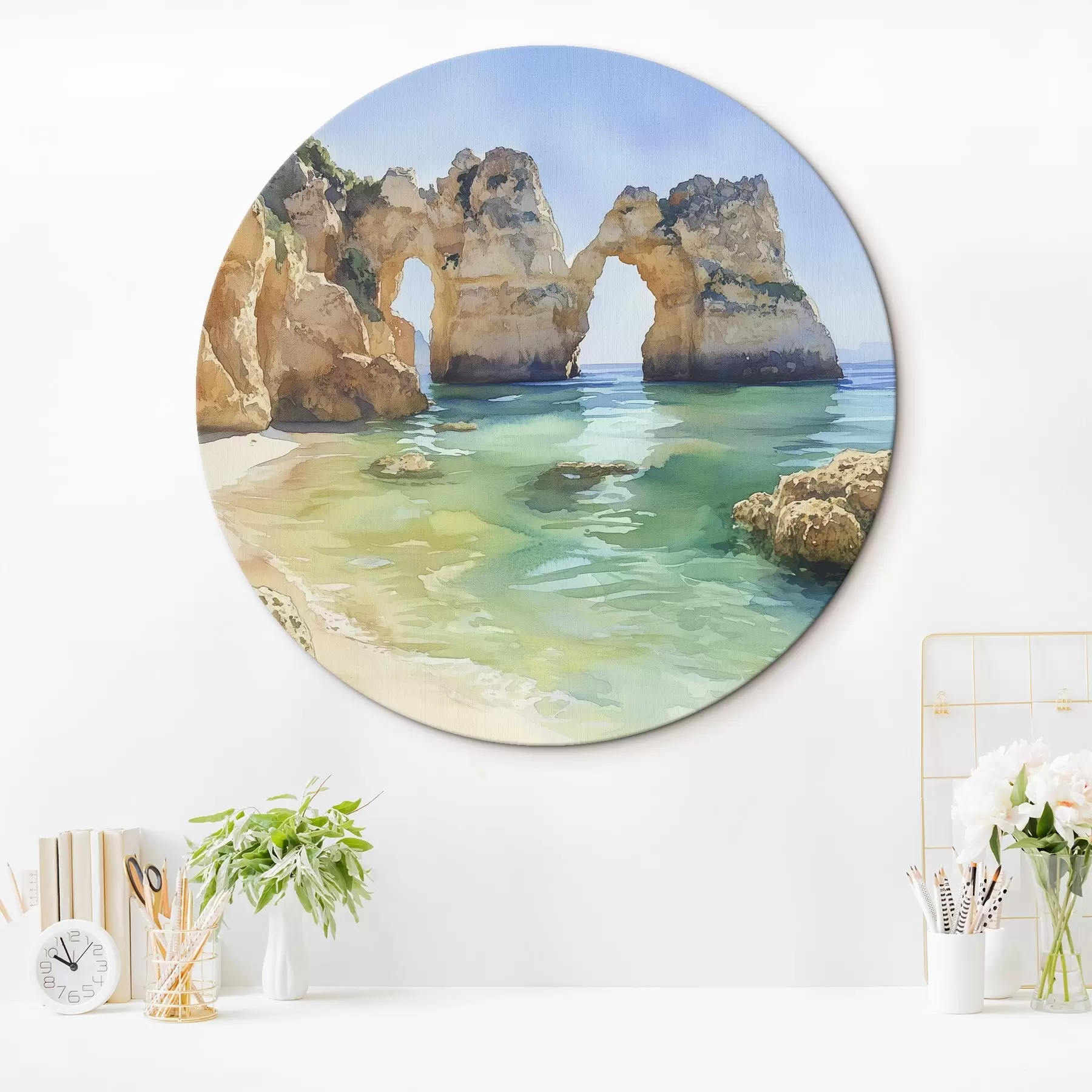 Tablouri Plajă oceanică cu stânci, Portugalia, vară, acvamarin r44608